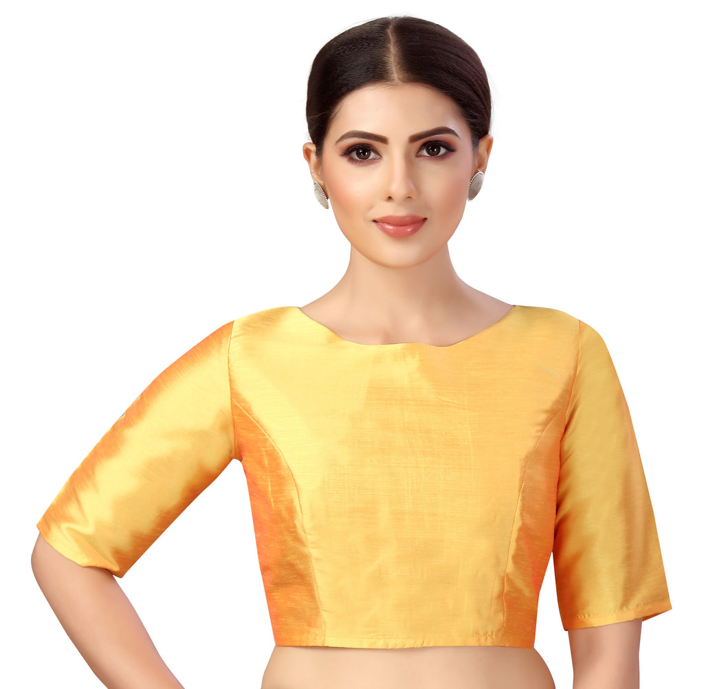 Women's Polyester Plain Coloured Saree Blouse.
