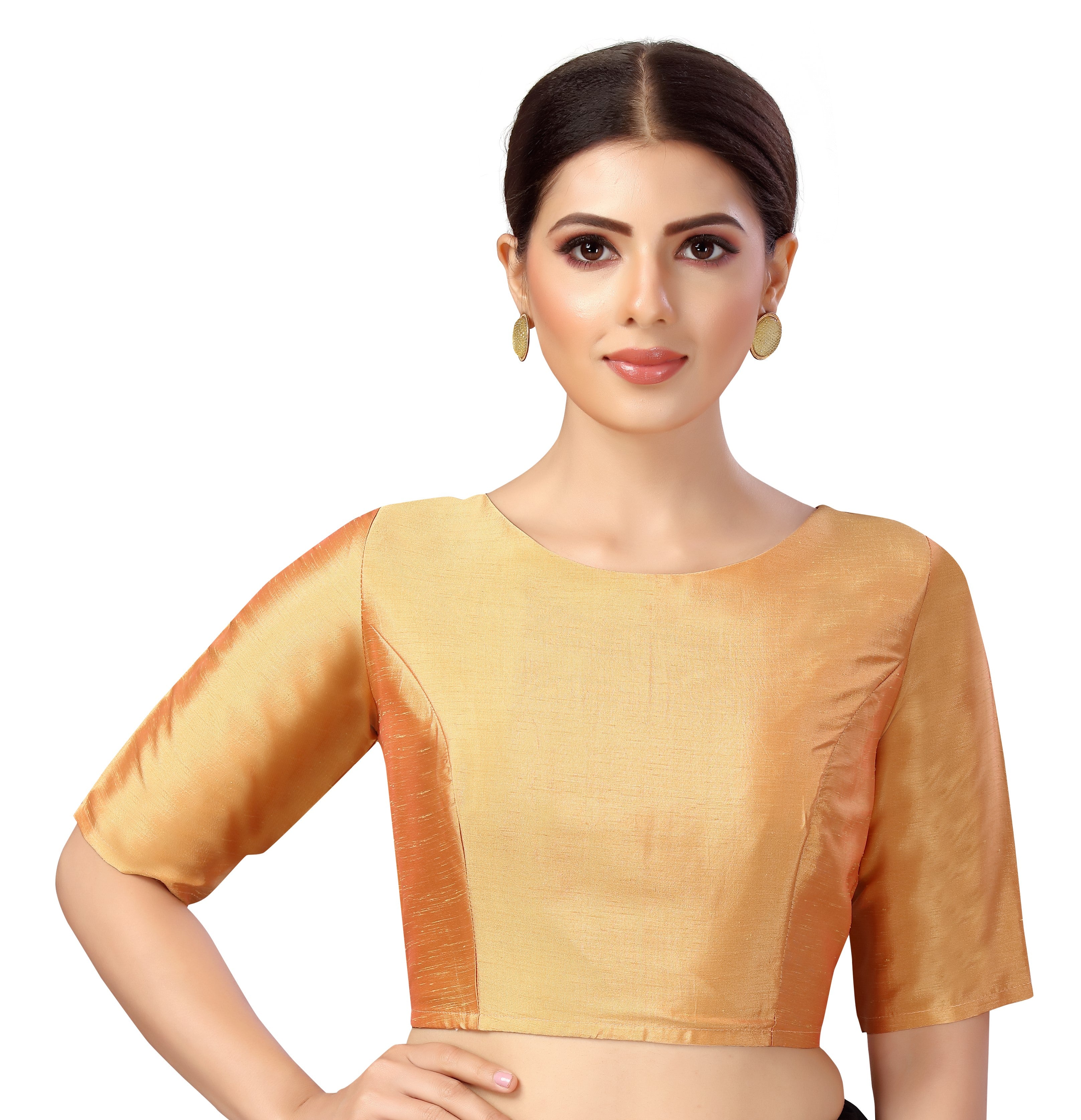 Women's Polyester Plain Coloured Saree Blouse.