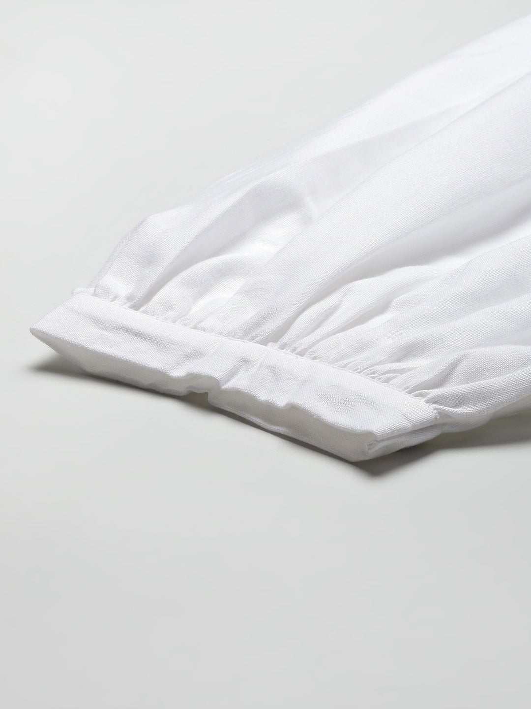 Women's  White Cotton Flex Solid Stylized Dhoti Pant - Juniper