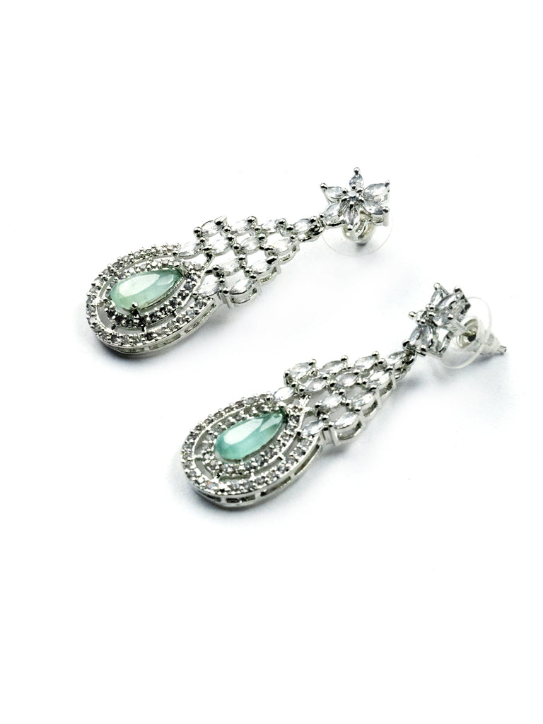 Women's Fashionable Cubic Zirconia Multi Tear Drop Necklace Set for Parties