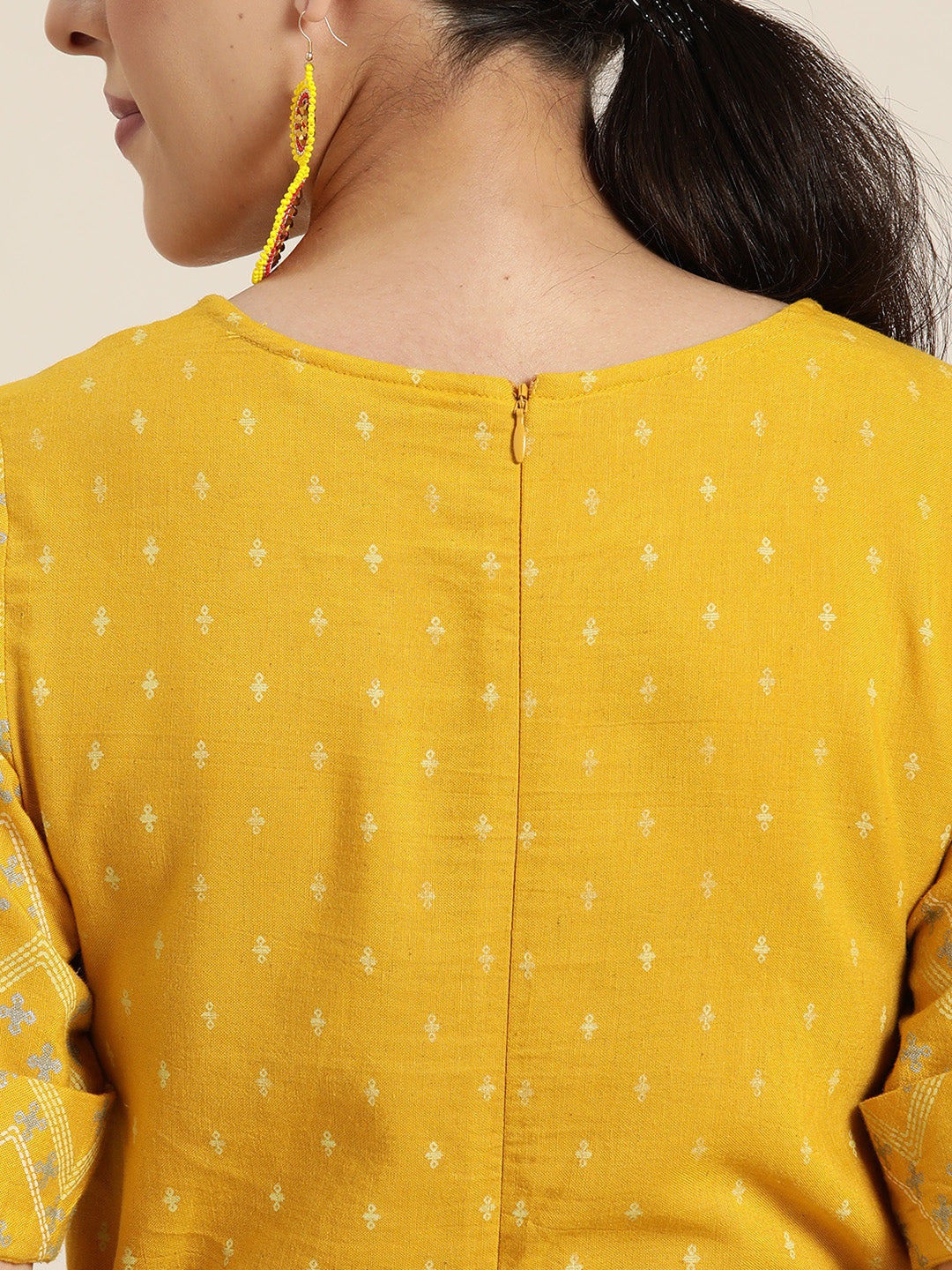 Women's  Mustard Rayon Flex Printed Straight Jumpsuit - Juniper