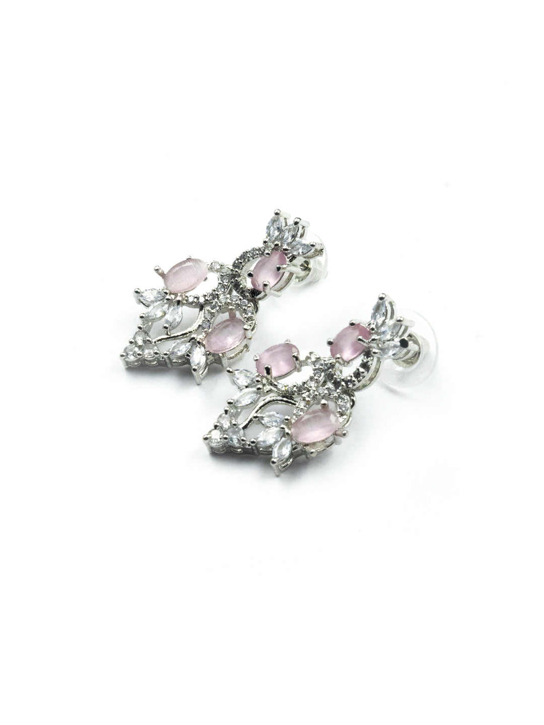 Women's Graceful American Diamond Necklace Set with Earrings - StileAdda