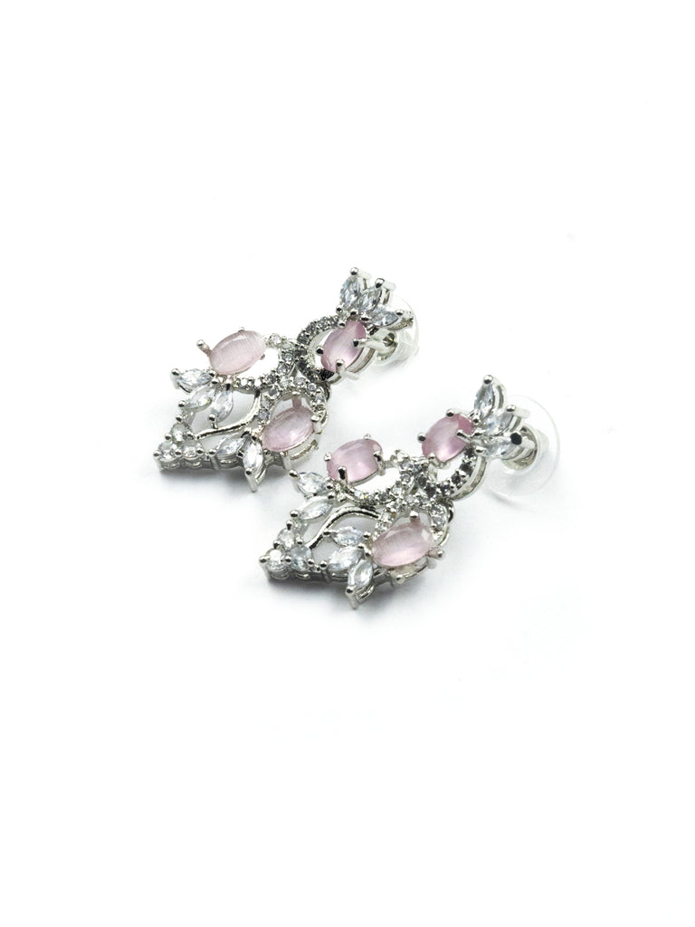Women's Graceful American Diamond Necklace Set with Earrings