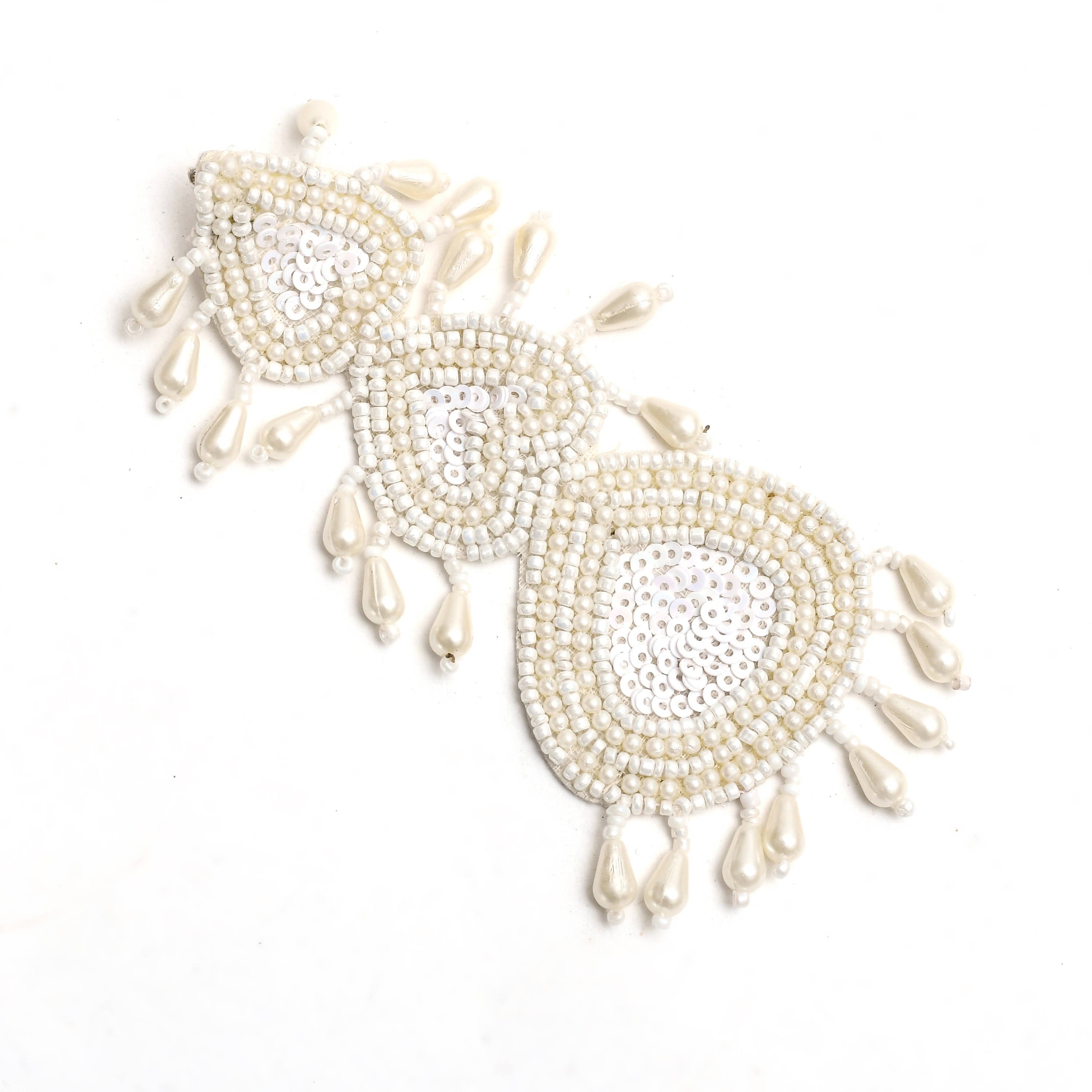 Johar Kamal Handicraft Off White Pearls Earrings Jker_082