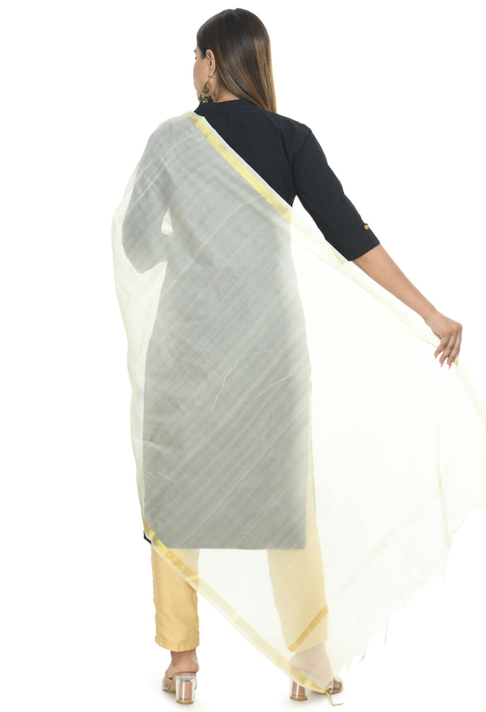 Women's Banarsi Chanderi Piping Dupatta Mfd0028