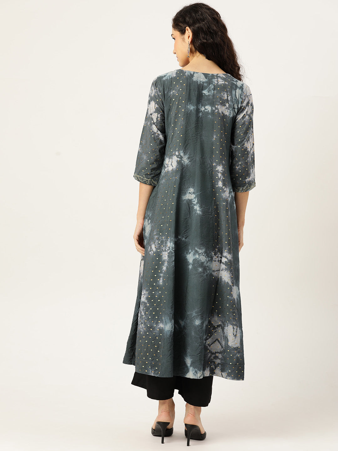Women's Flared A-Line Dress (Grey) - VAABA