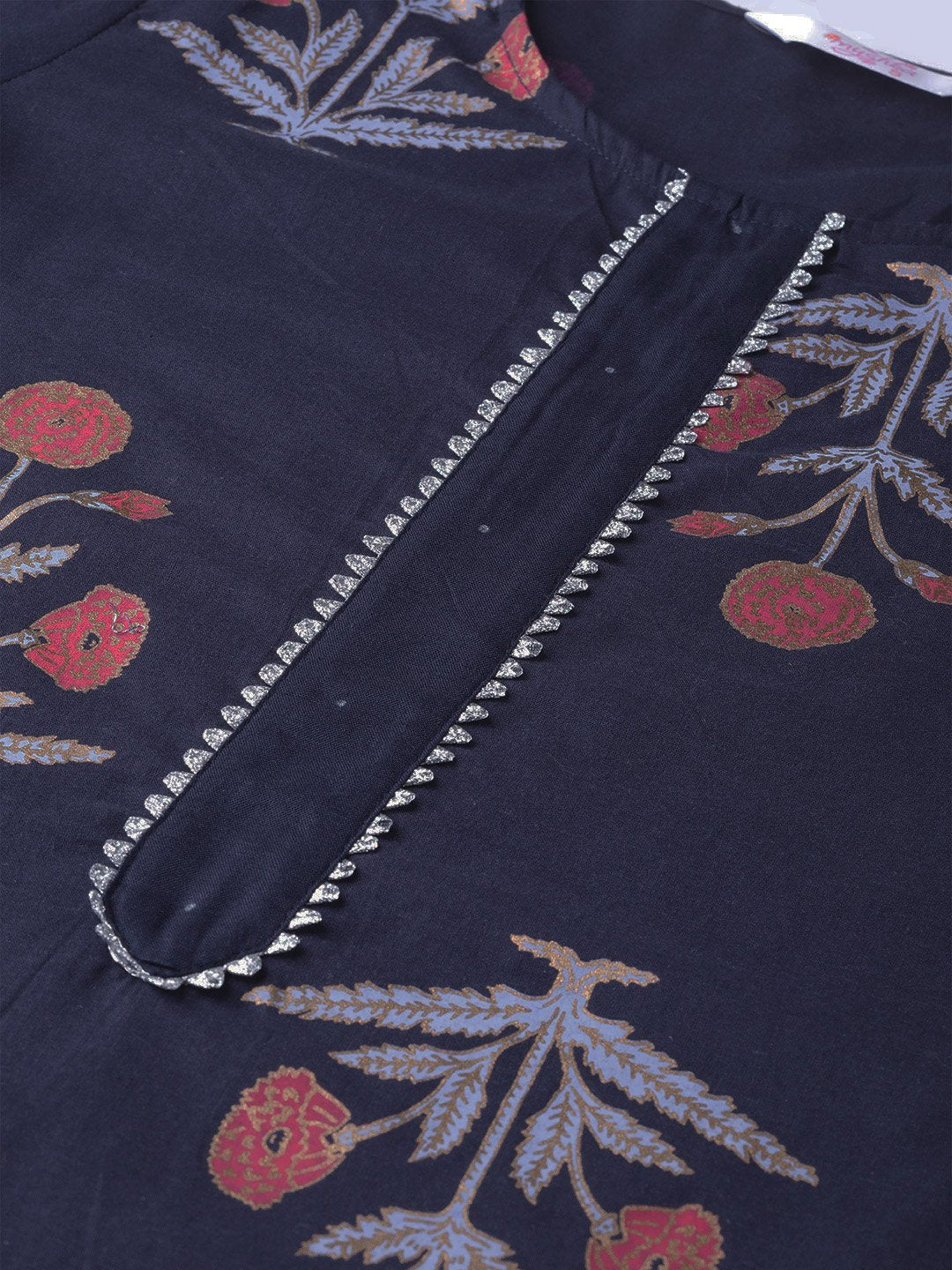 Women's Multi Cotton Printed Half Sleeve Round Neck Casual Kurta Palazzo Set - Myshka