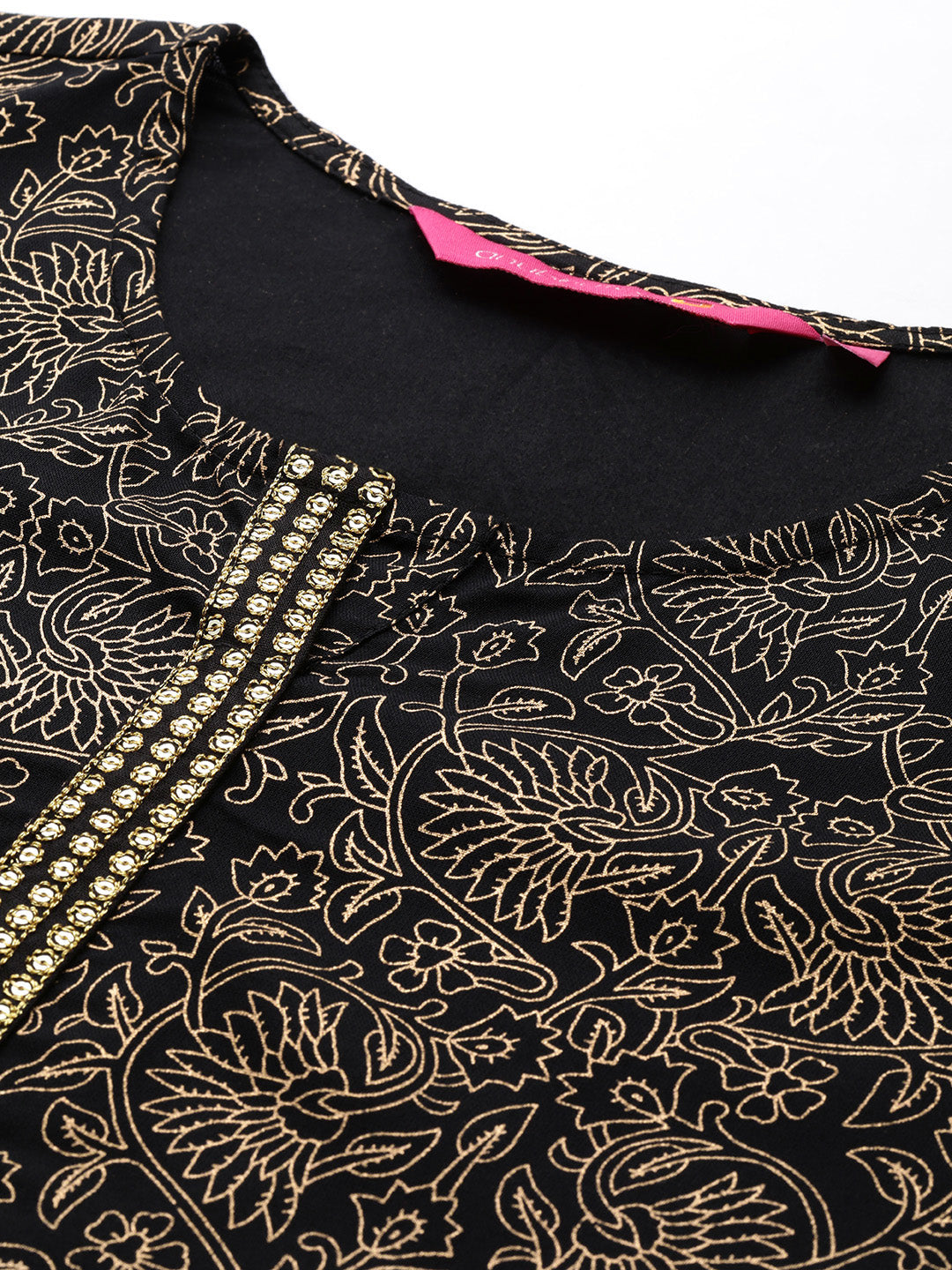 Women's Black Printed Tunic