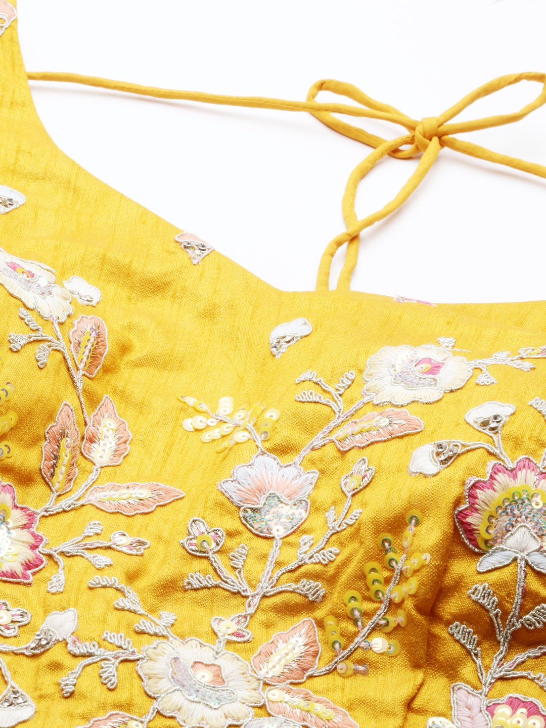 Women's Mustard Tone Shadding Net Sequinse Work Fully-Stitched Lehenga & Stitched Blouse, Dupatta - Royal Dwells