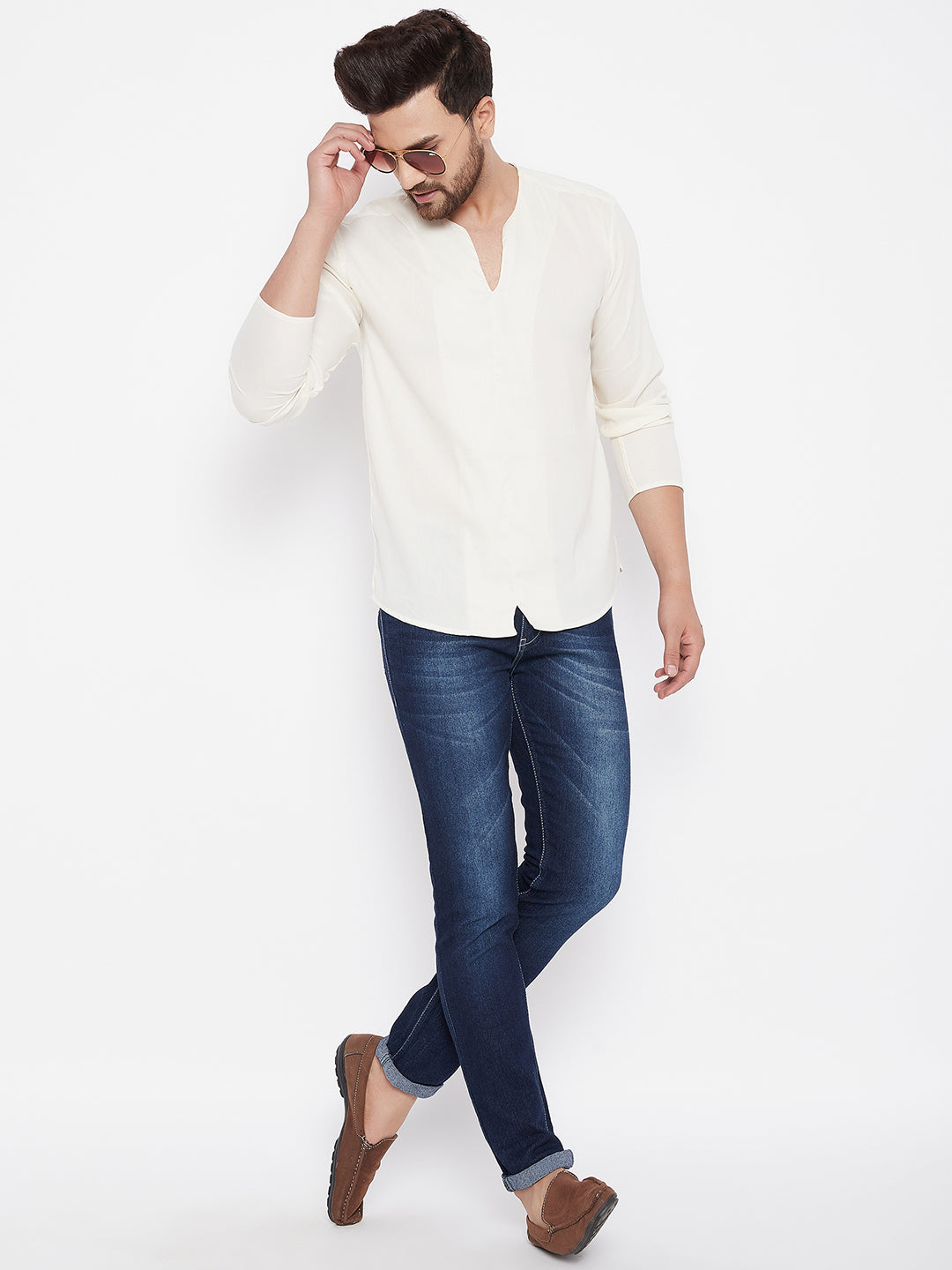 Men's Woven Design Straight  Kurta- Even Apparels