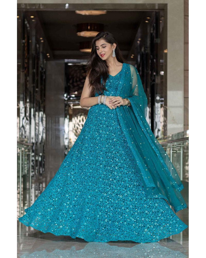 Women's Turquoise Blue Lehenga