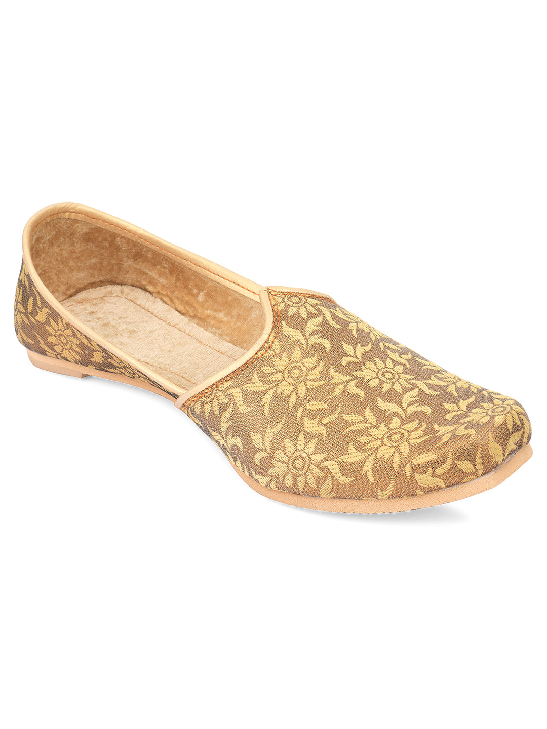 Men's Indian Ethnic Party Wear Golden Footwear