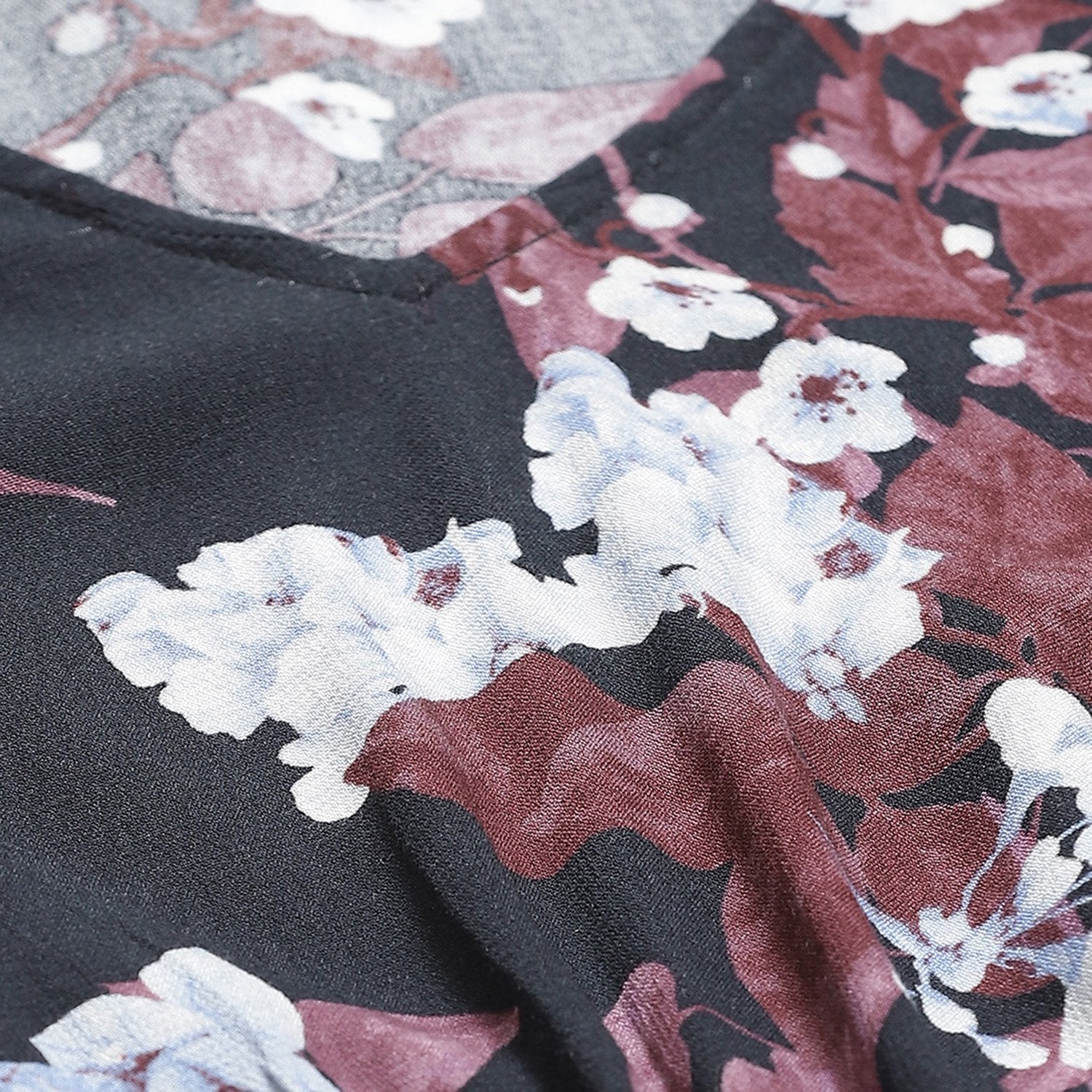 Women's Multicolor Rayon Printed 3/4 Sleeve V Neck Casual Dress - Myshka