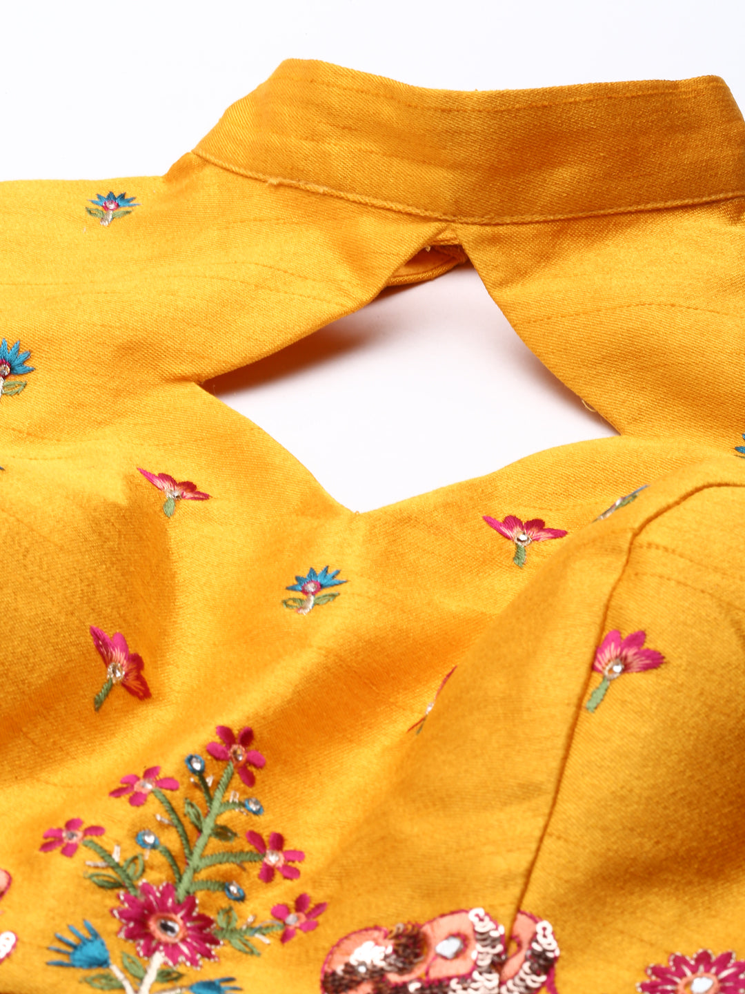 Women's Pure Art Silk Patch Work Fully-Stitched Lehenga & Stitched Blouse, Dupatta - Royal Dwells