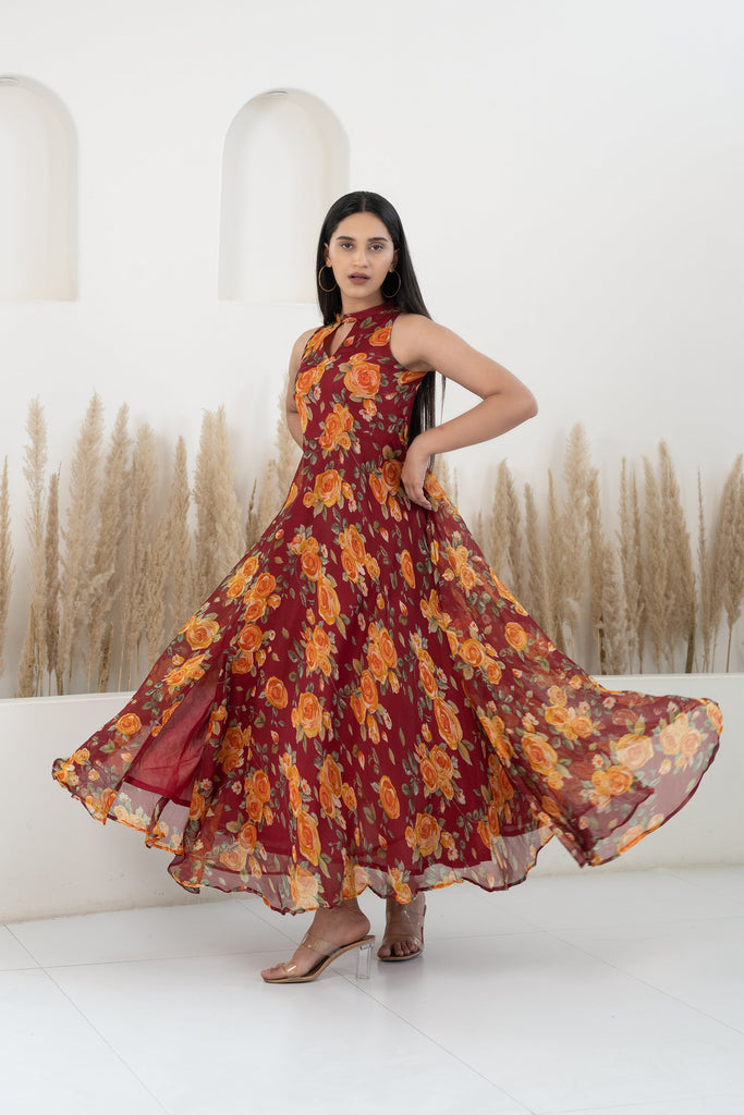 Womenâ€™S Brown Maxi Dress