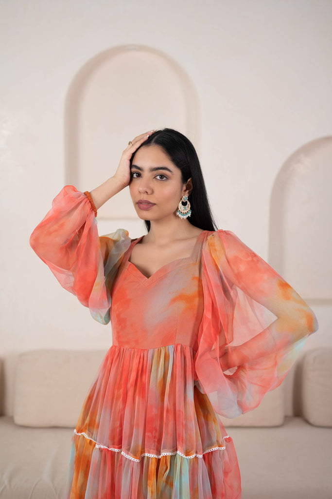 Multicoloured Gown For Women By Saras The