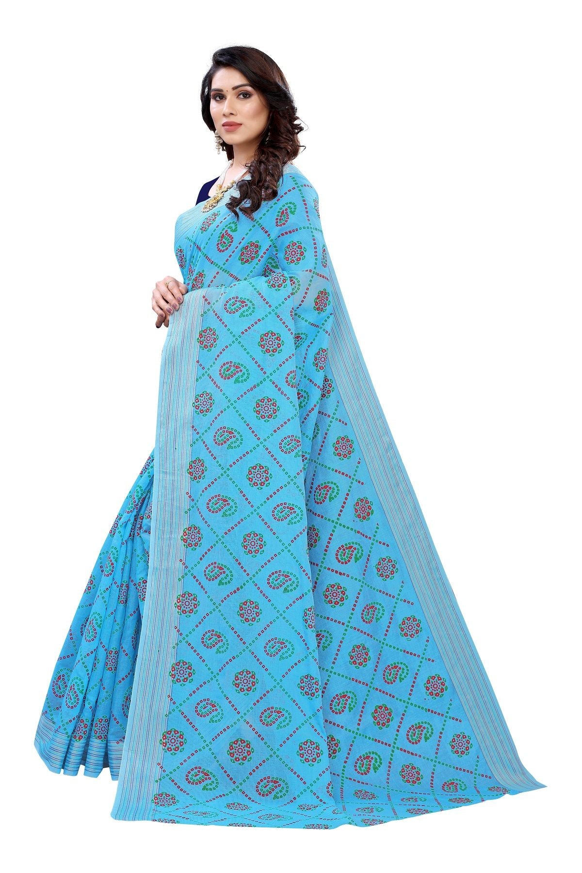 Women's Linen Jari Border Saree With Blouse Piece3  - Vamika