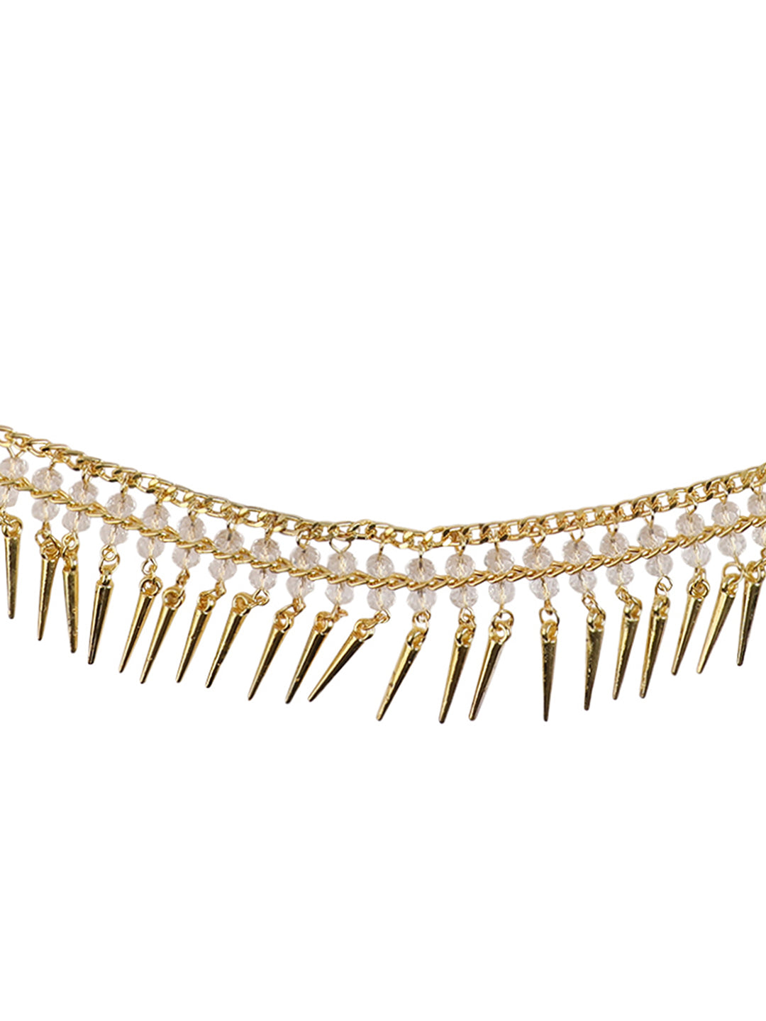 Women's 24K Gold-Plated White Beaded Studded Hand Crafted Traditional Kamarbandh - Anikas Creation