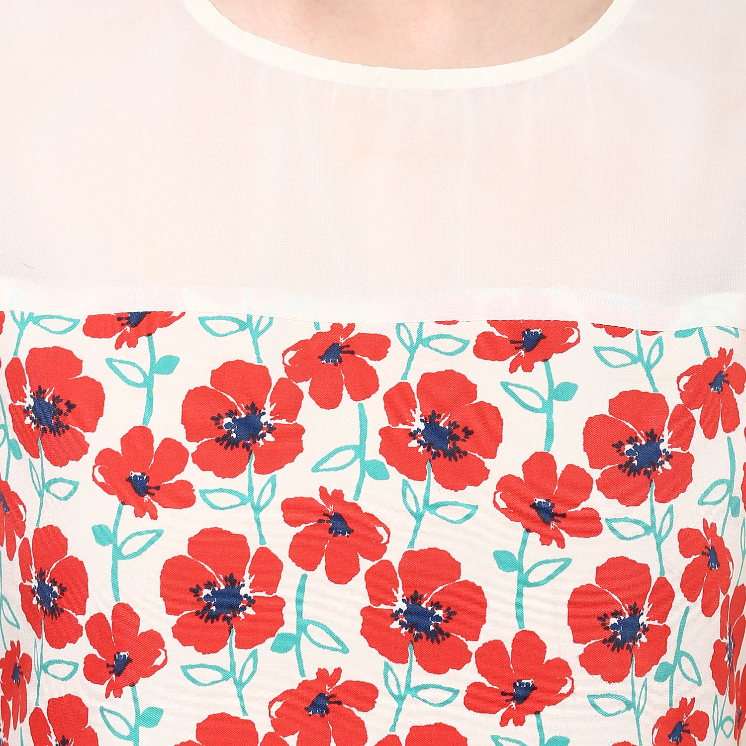 Women's Red Floral Top - Pannkh