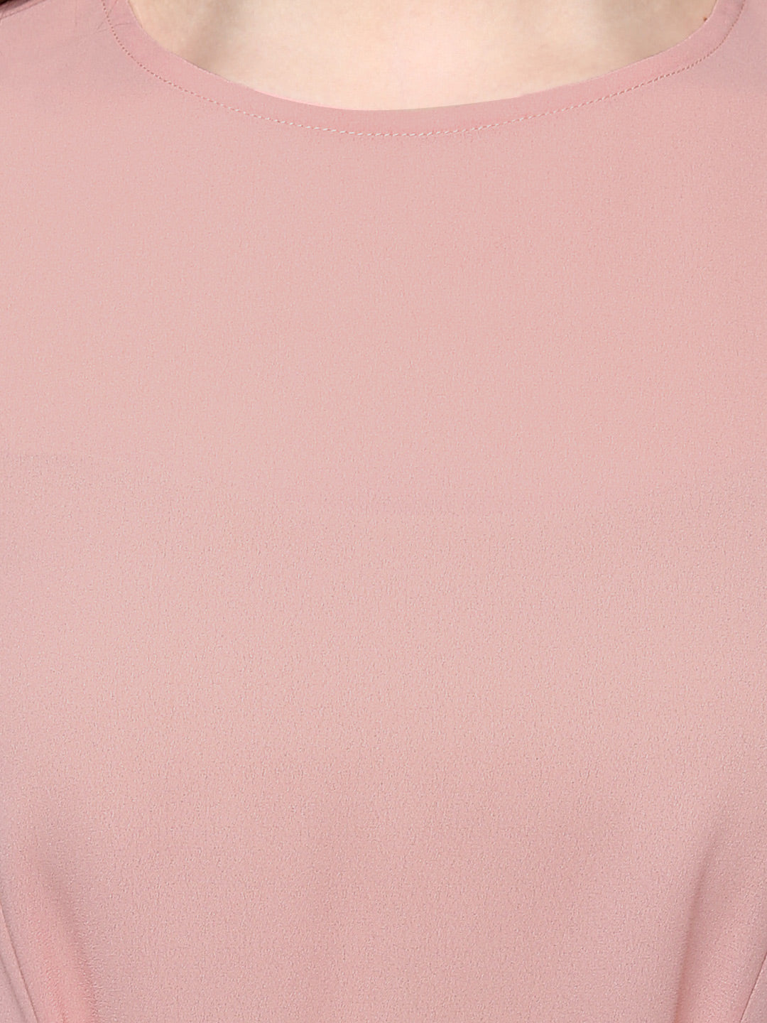 Women's  Pink Georgette Front Knot Top - StyleStone