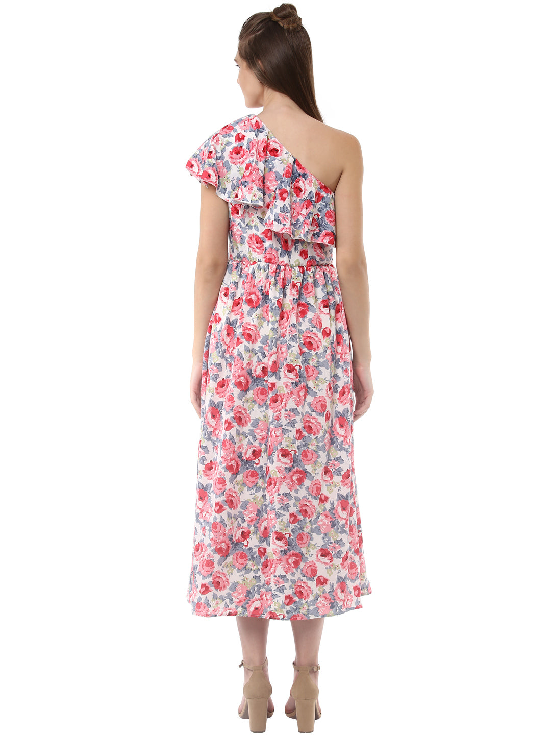 Women's Floral One Shoulder Maxi Dress - StyleStone