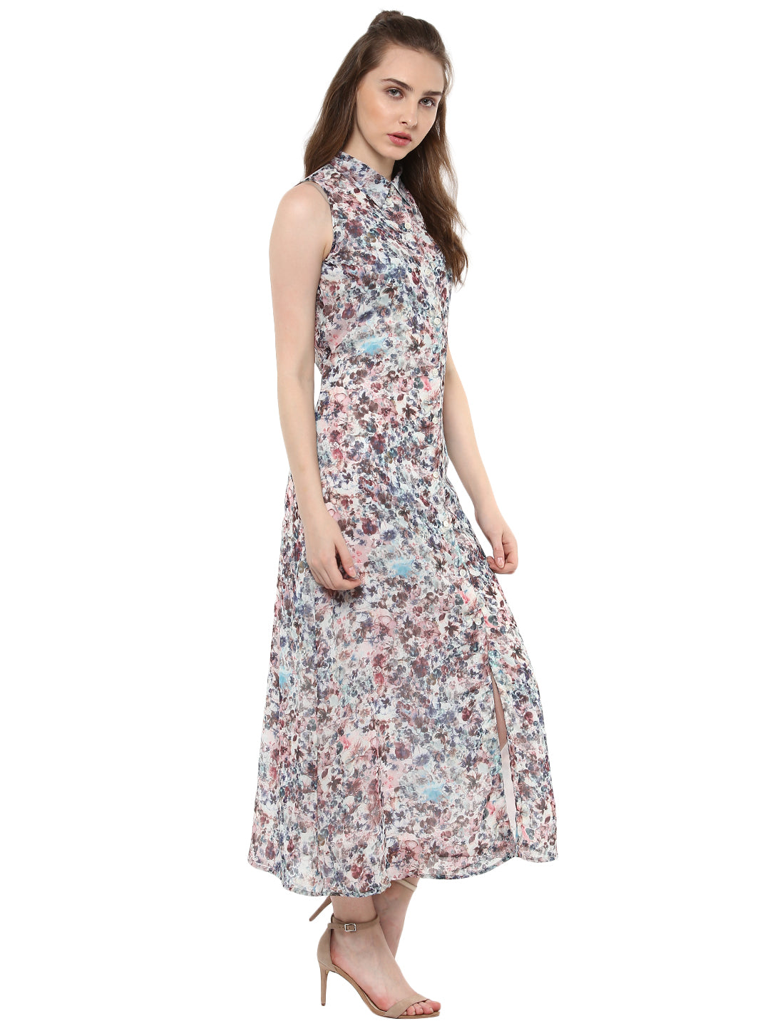 Women's Printed Floral Maxi Dress - StyleStone