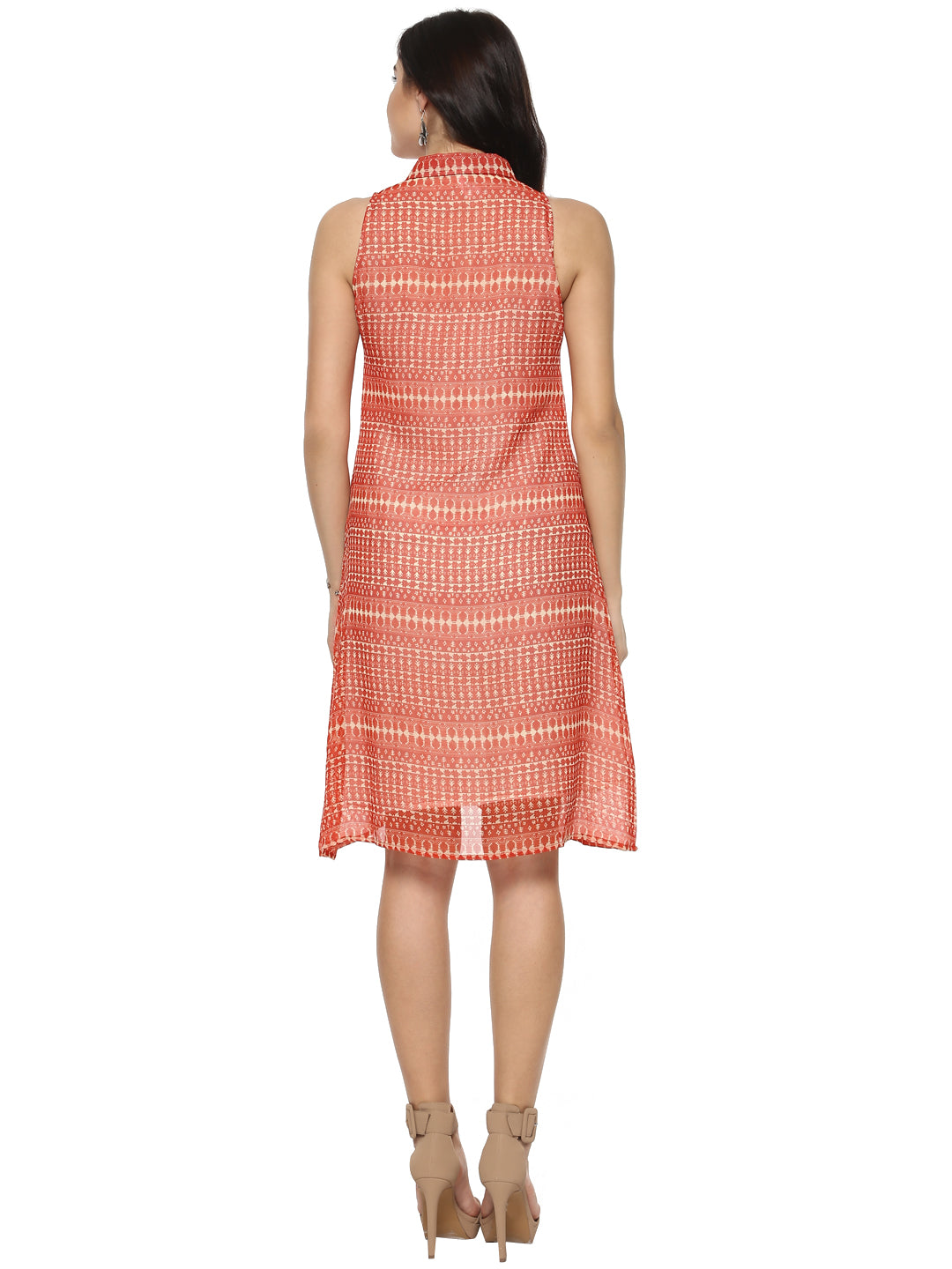 Women's Orange Polyester Printed top - StyleStone