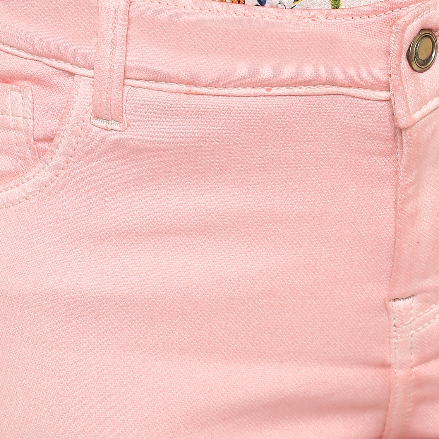 Women's Light Pink Lycra Denim Jeans - StyleStone