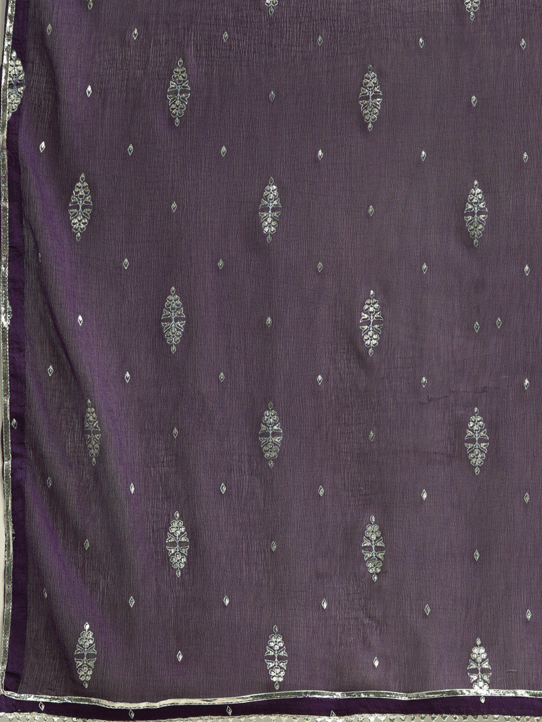 Women's Purpal Color Rayon Blend Printed Kurta Sharara With Dupatta - VAABA