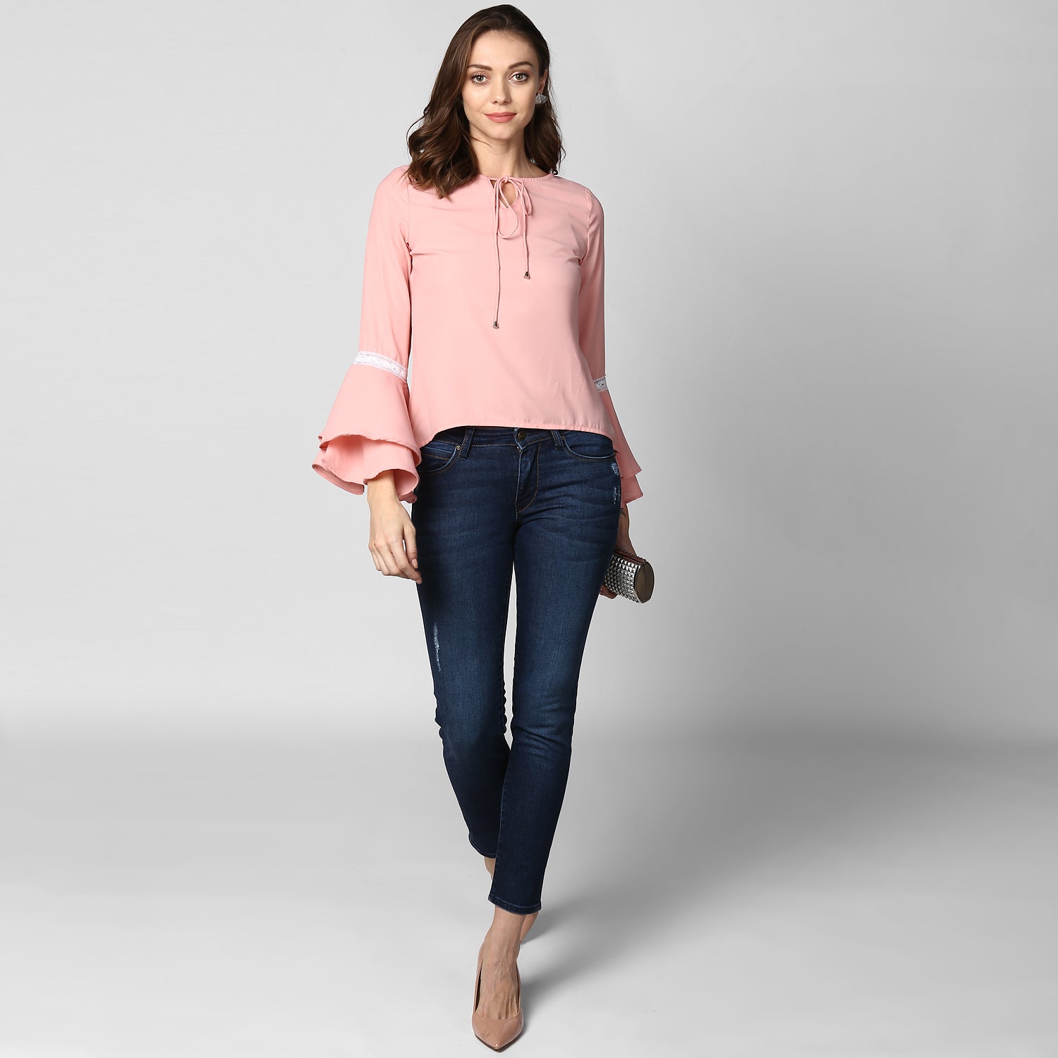 Women's Multi Tier Pink Top - StyleStone