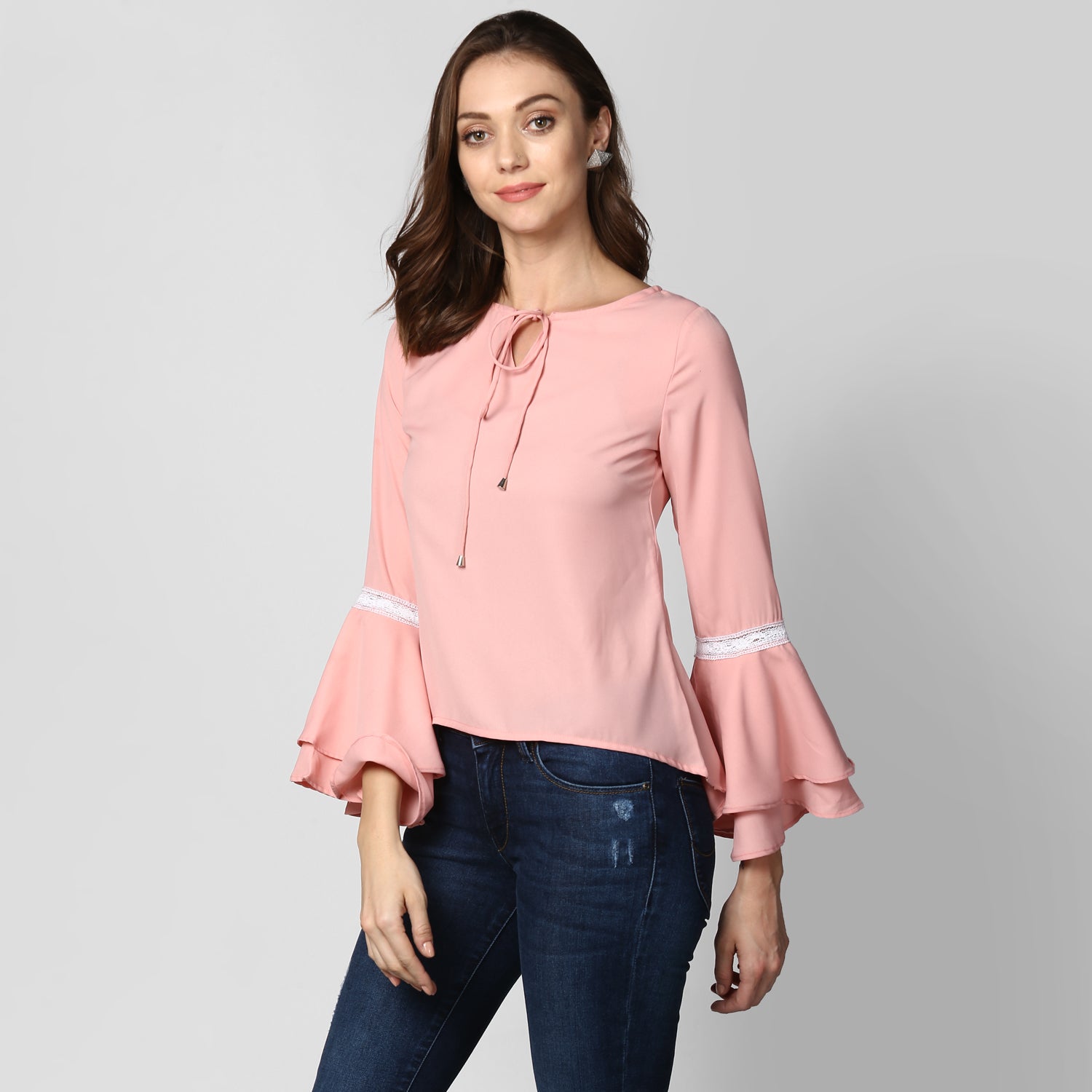 Women's Multi Tier Pink Top - StyleStone
