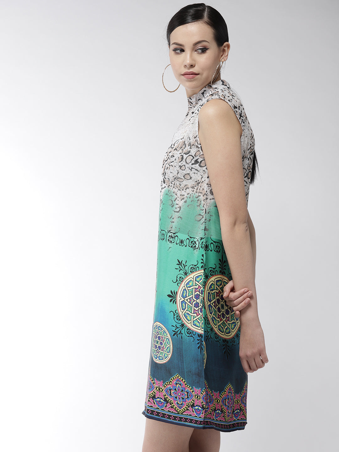 Women's Polyester Satin Mix Fabric Animal Print dress - StyleStone