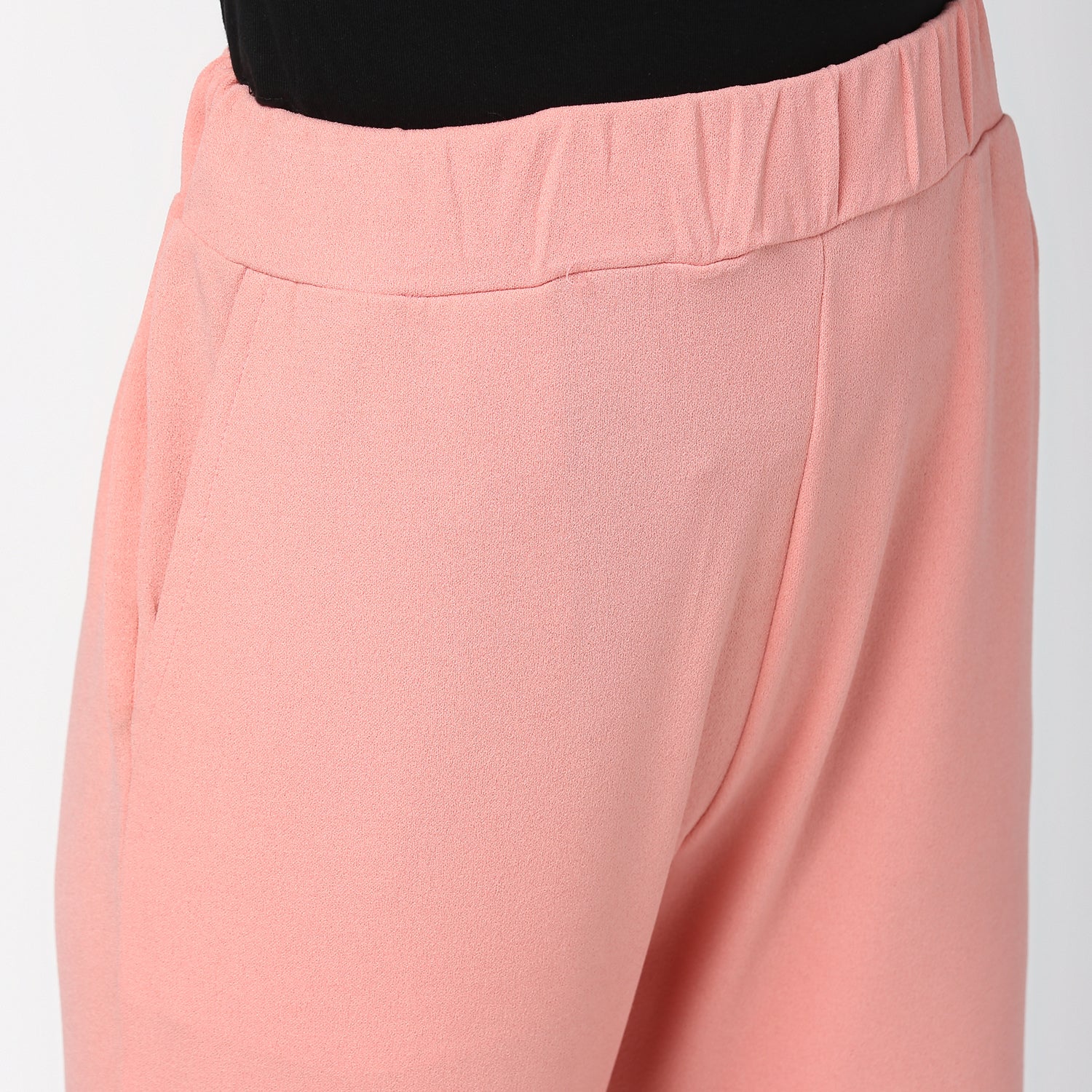 Women's Pink elasticated waistband and hemline stylised Pants - StyleStone