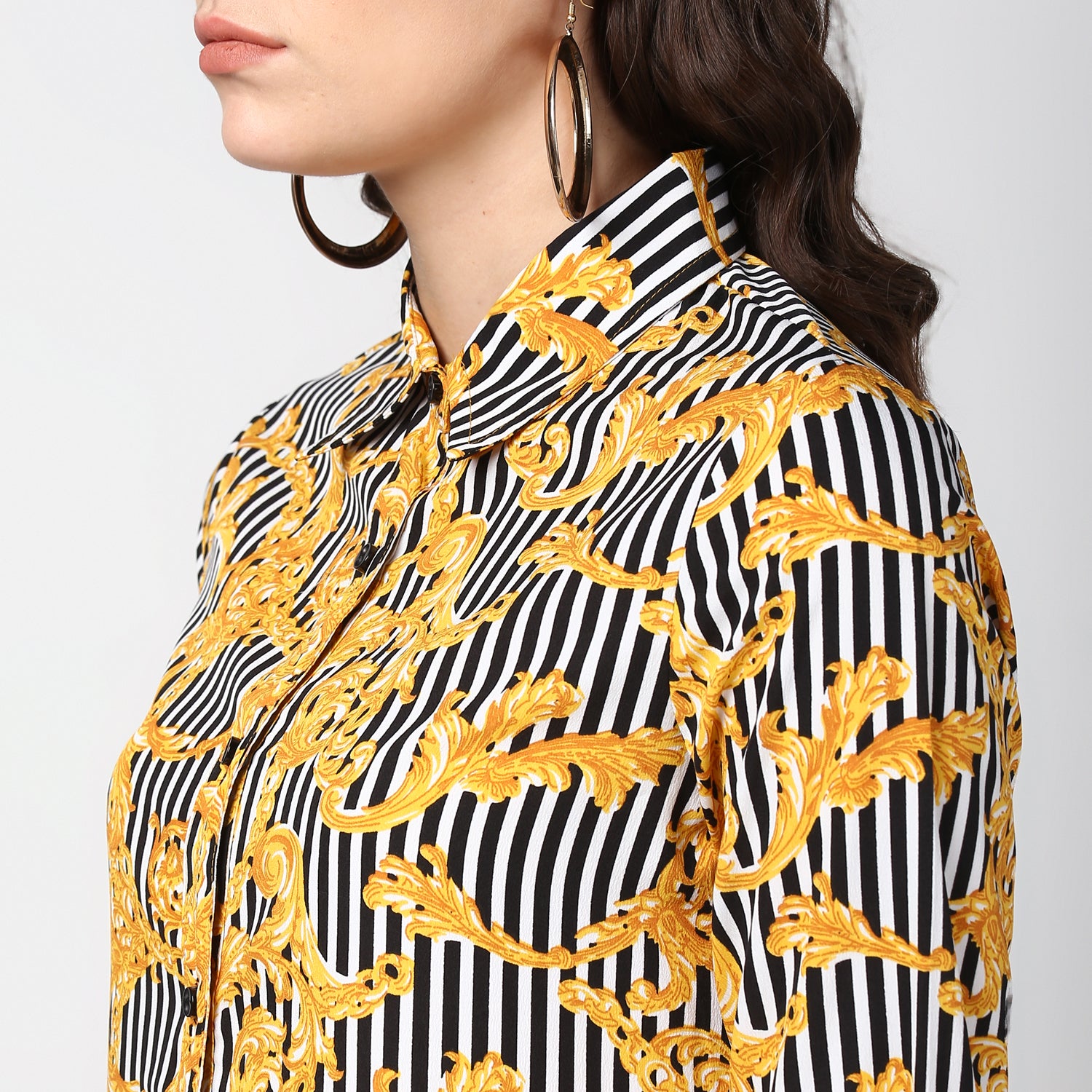 Women's Stripe and Print Shirt - StyleStone