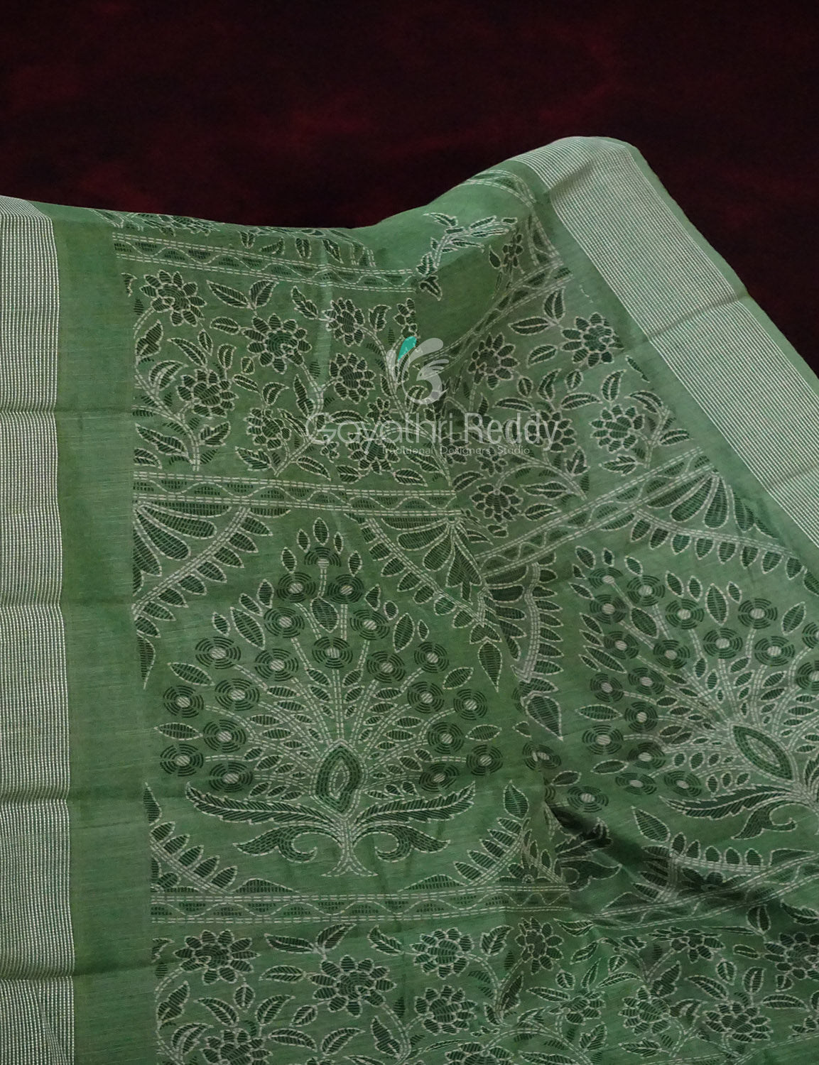 Women's Green Semi Chanderi Saree - Gayathri Sarees