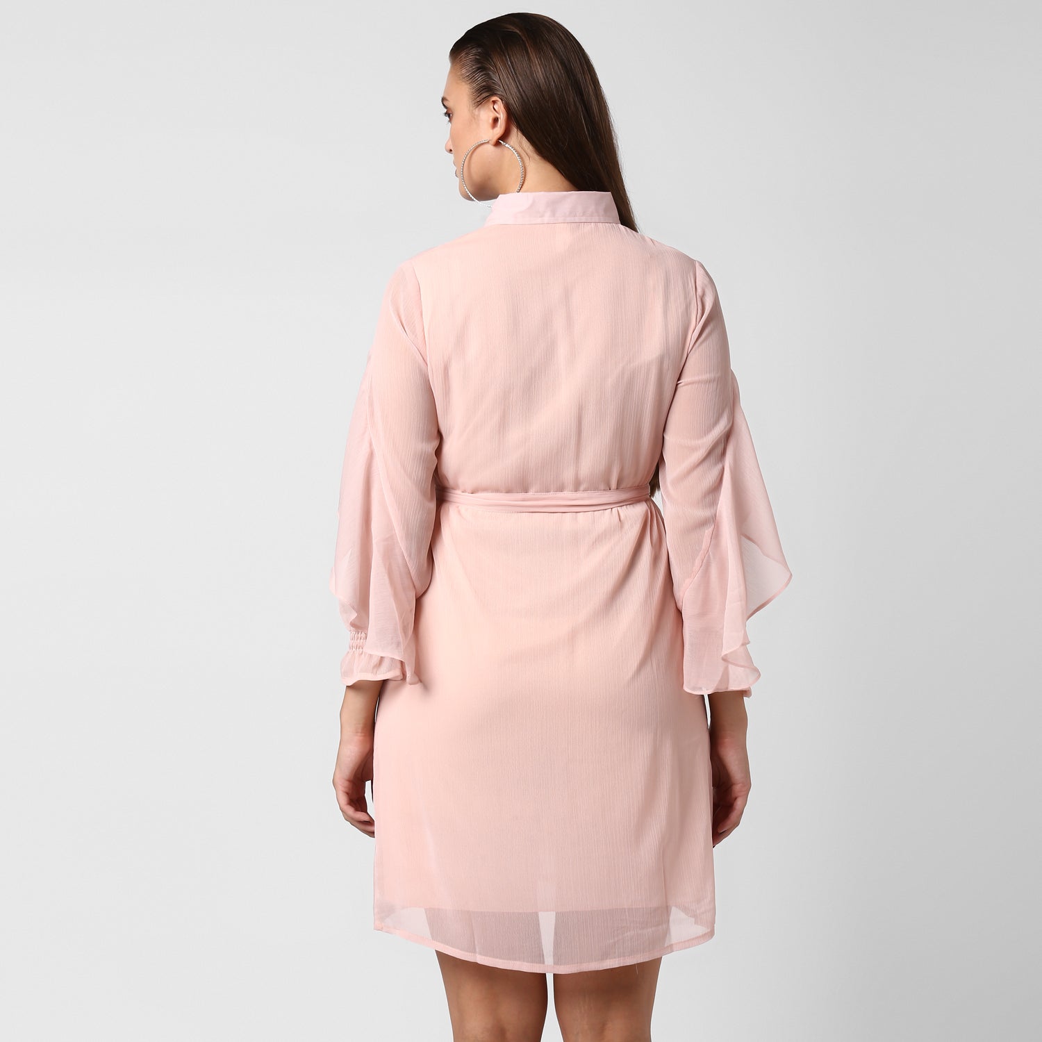 Women's Pink Chiffon Dress - StyleStone