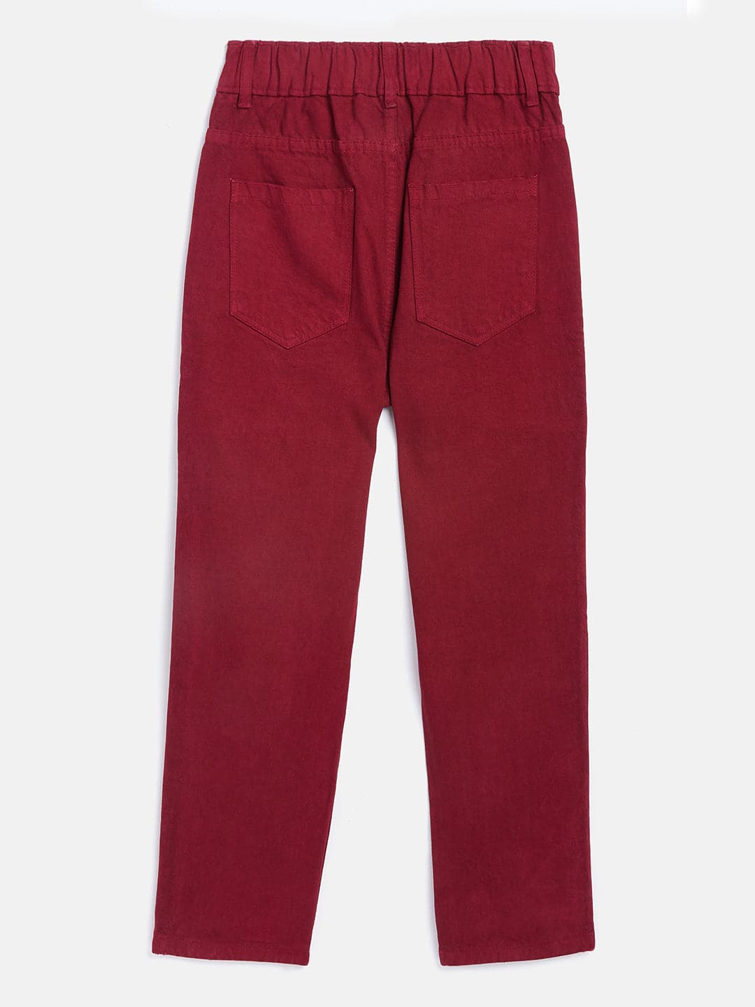 Girls Burgundy Front Pocket Straight Jeans - Lyush Kids