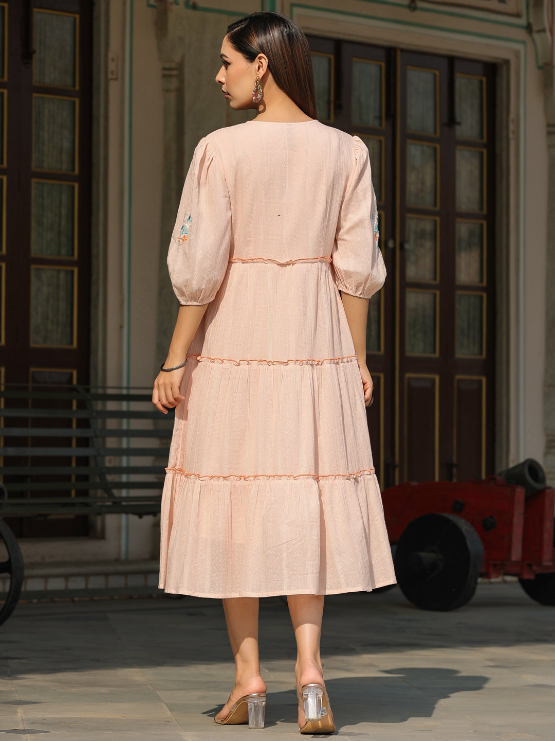 peach cotton dress Lace Peach Girls Dress: Handmade Cotton Special Occasion Clothing