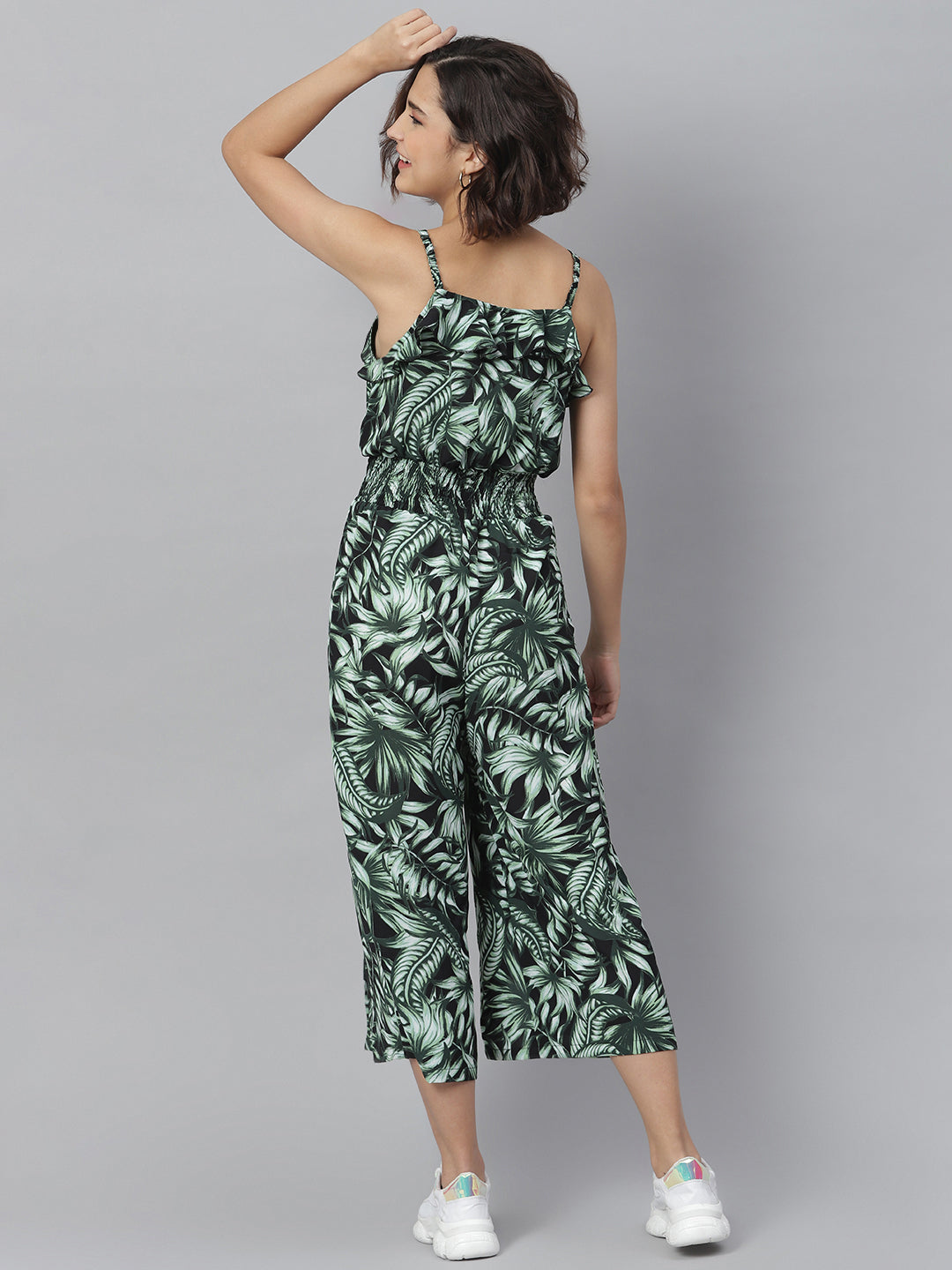 Women's printed Jumpsuit with slit Pants - StyleStone