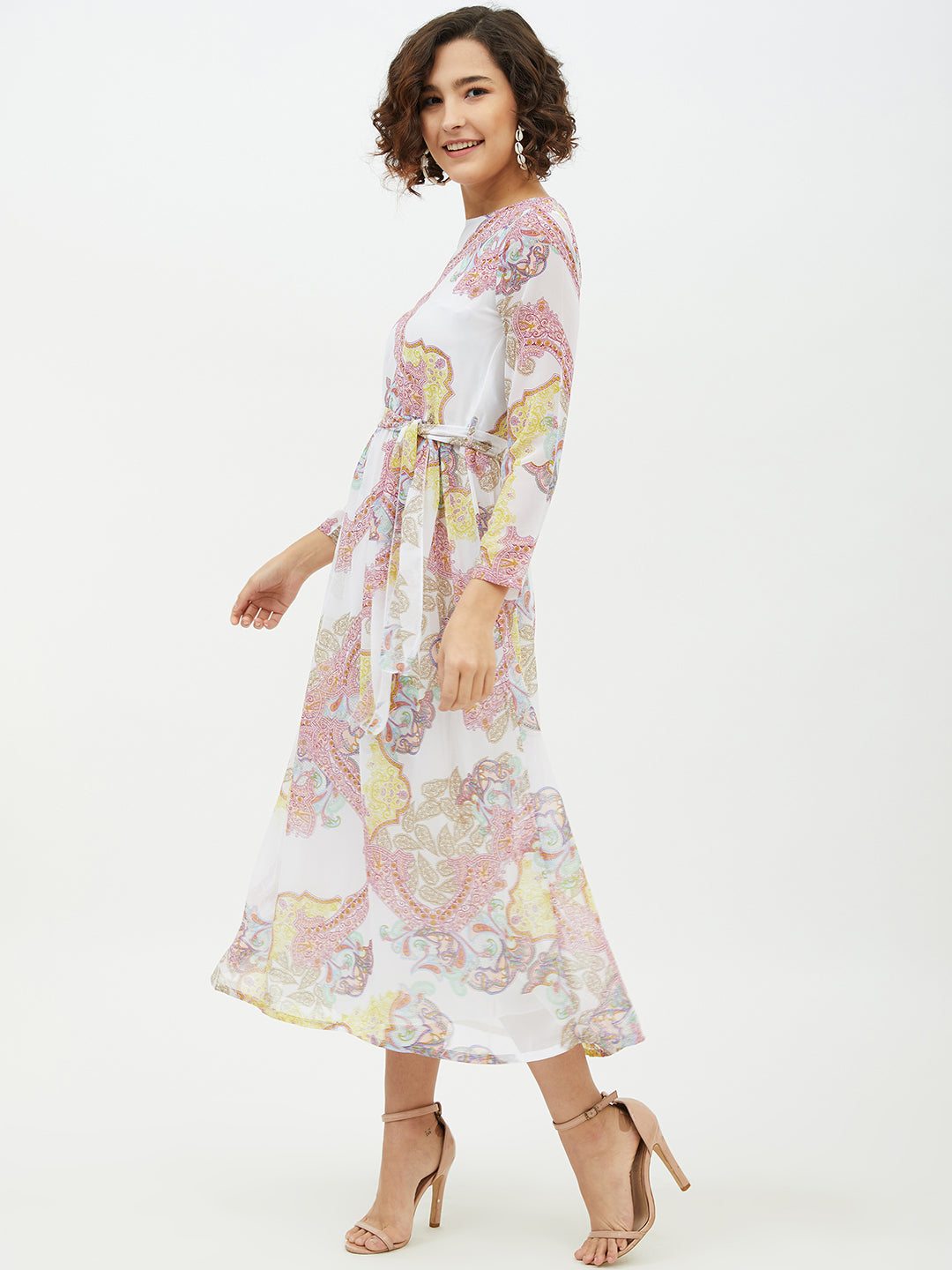 Women's Multi coloured Printed Long dress - StyleStone