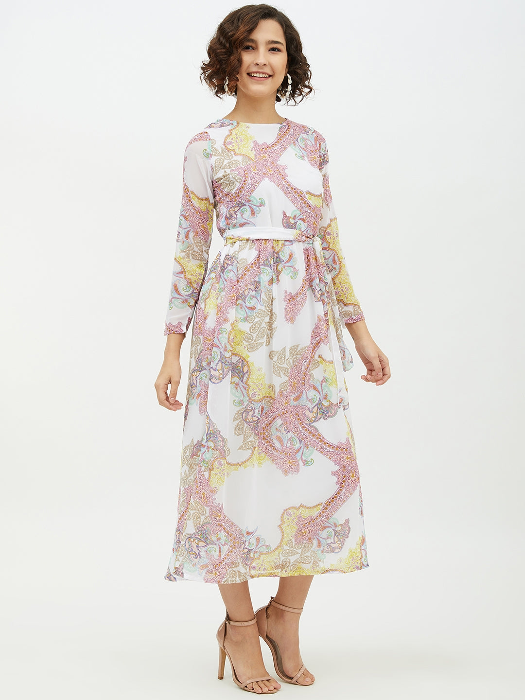 Women's Multi coloured Printed Long dress - StyleStone