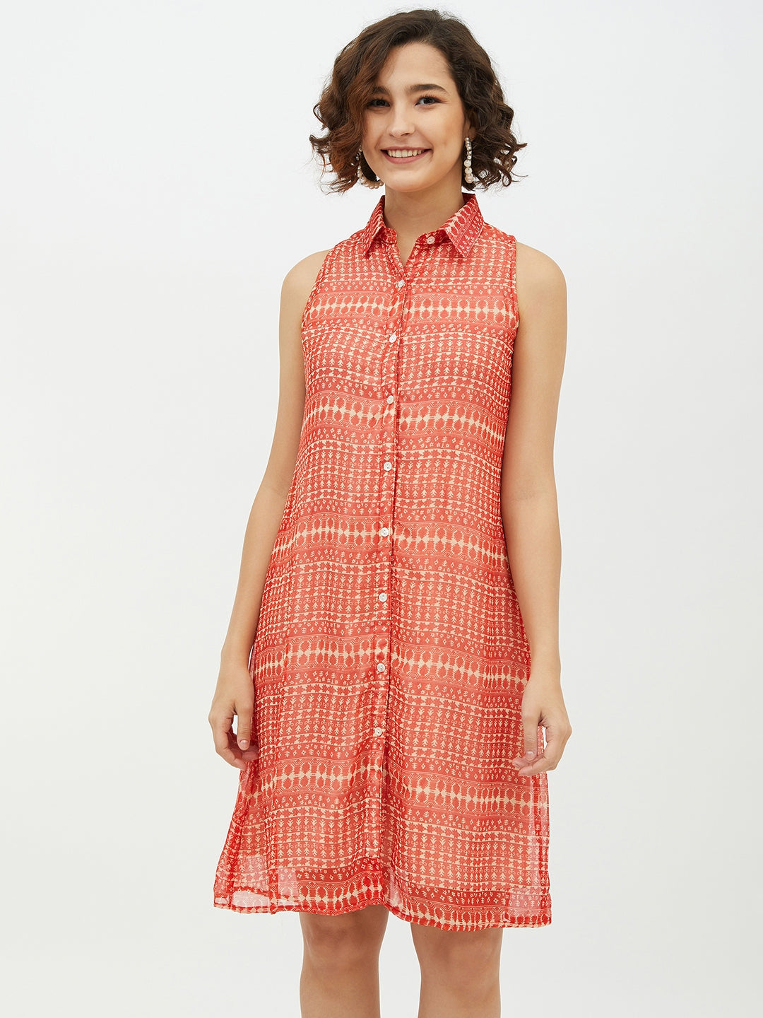 Women's Polyester Georgette Printed Dress - StyleStone
