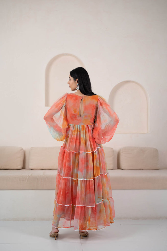 Multicoloured Gown For Women By Saras The