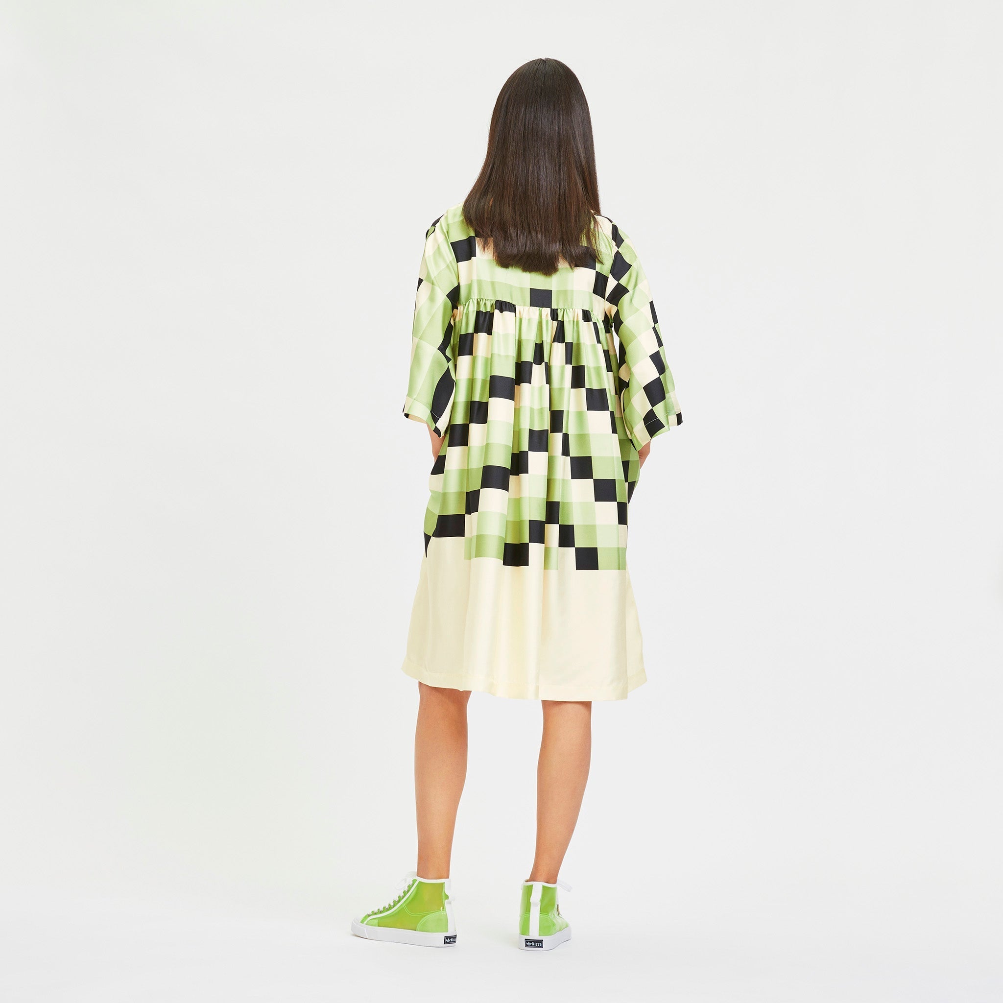 Women's Square Up Cotton Short Maxi Dress - Rangnaari