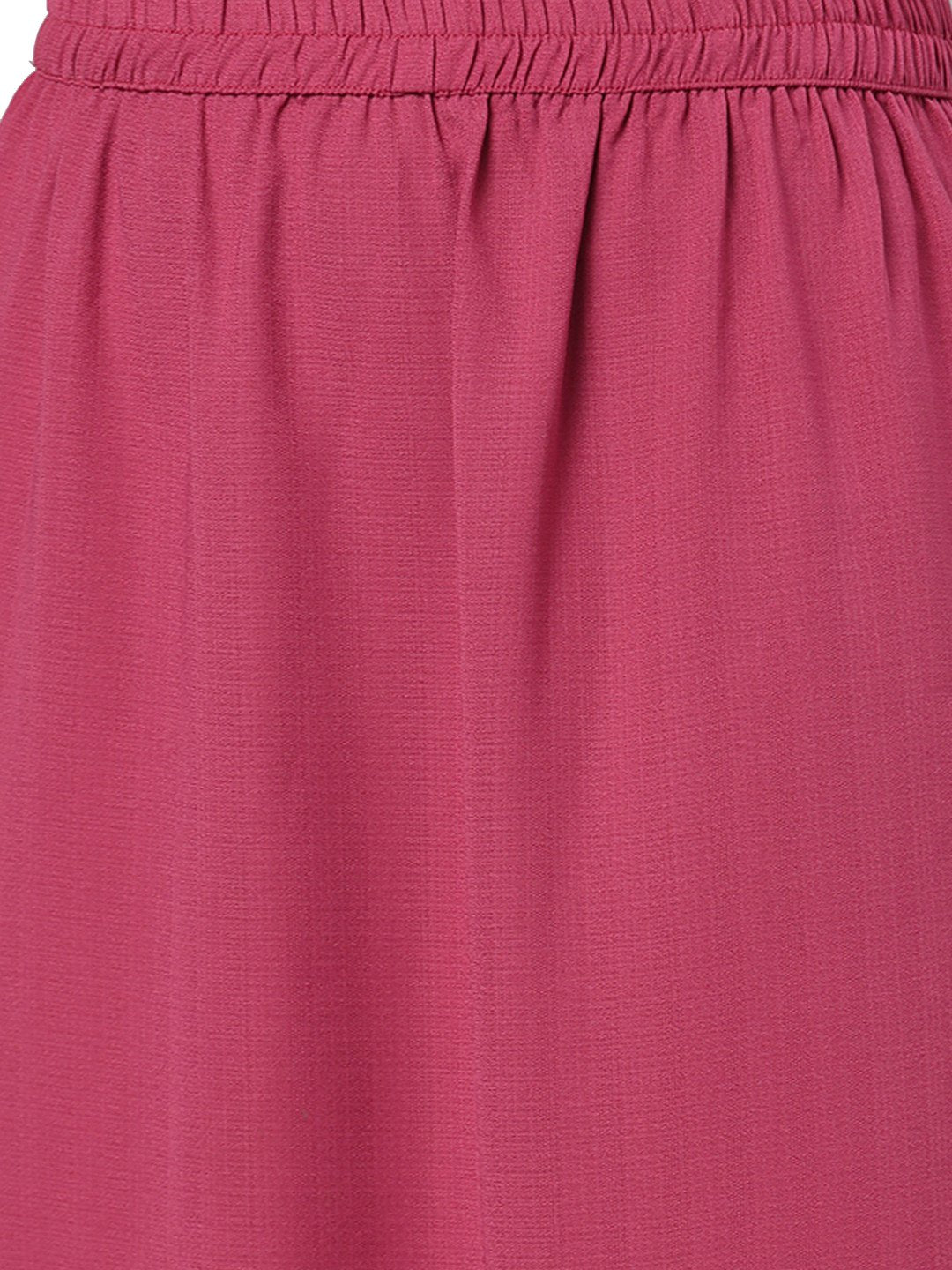 Women's Maroon Solid 3/4 Sleeve Polyester V Neck Casual Jacket & Skirt Set - Myshka