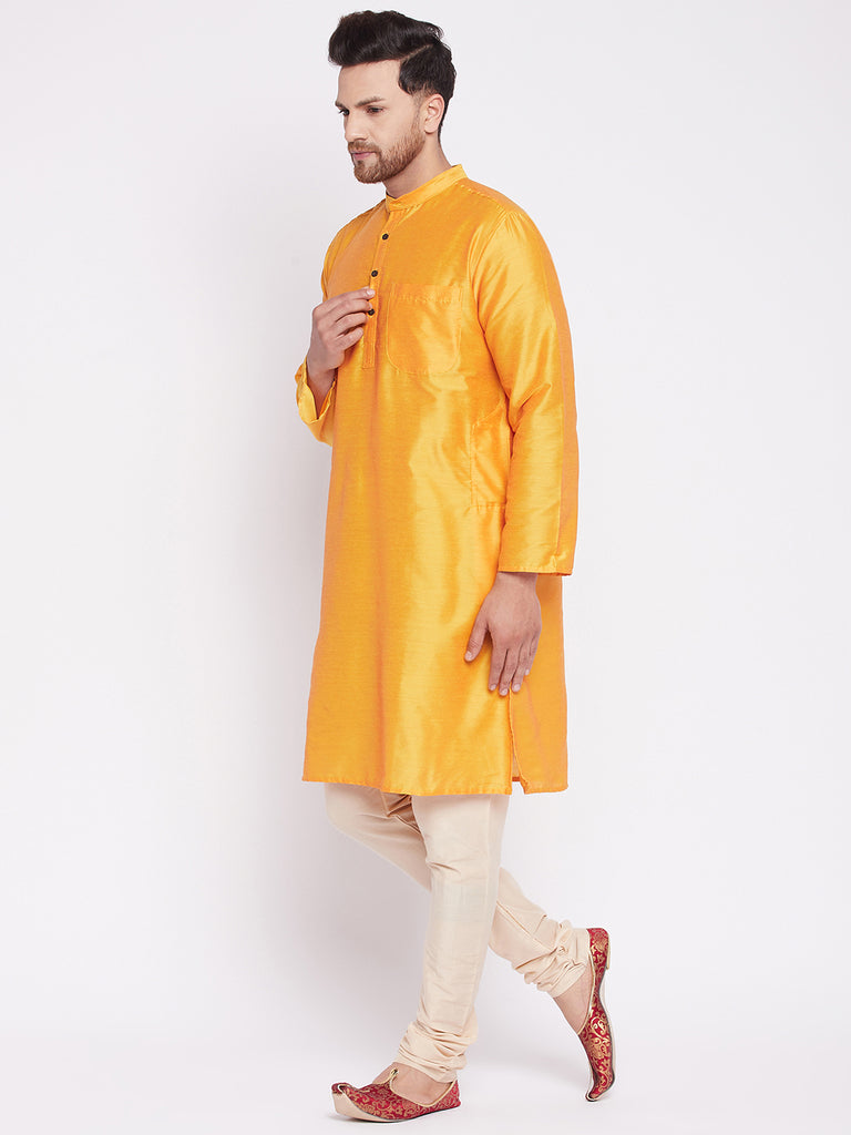 Men's Long Kurta with Band Colla