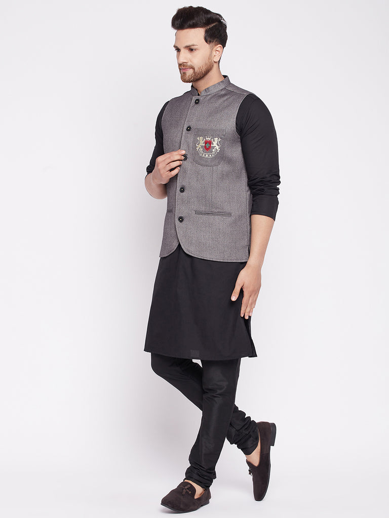 Men's Nehru Jacket with welt pocket