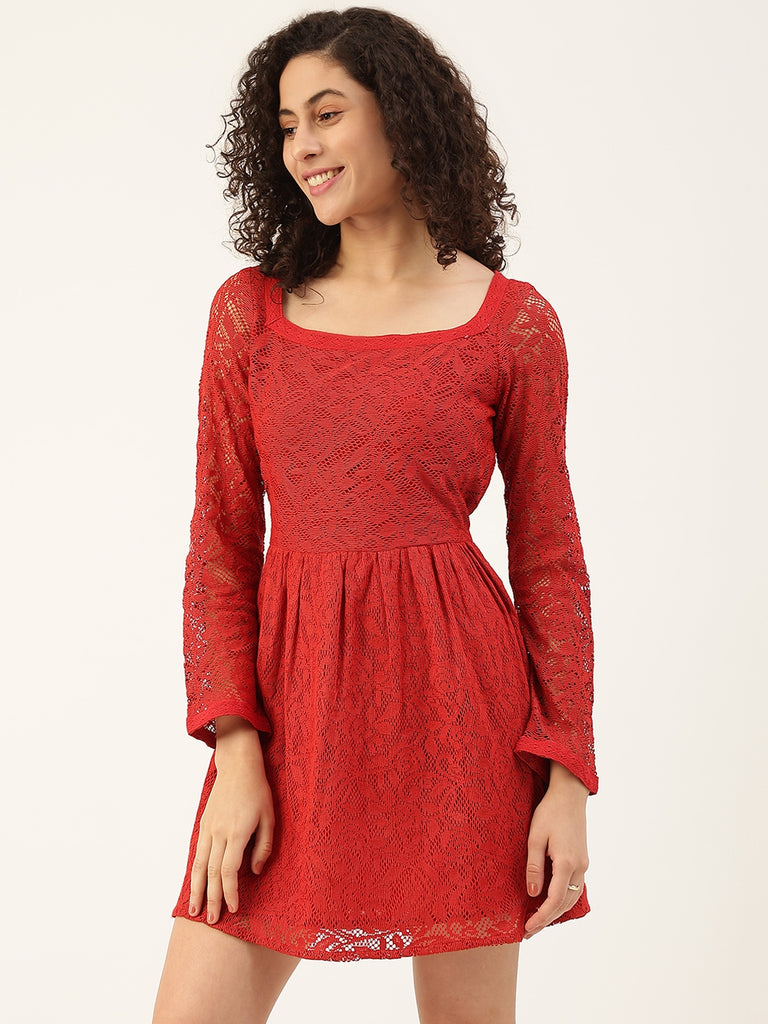 Women's Red Net Dress