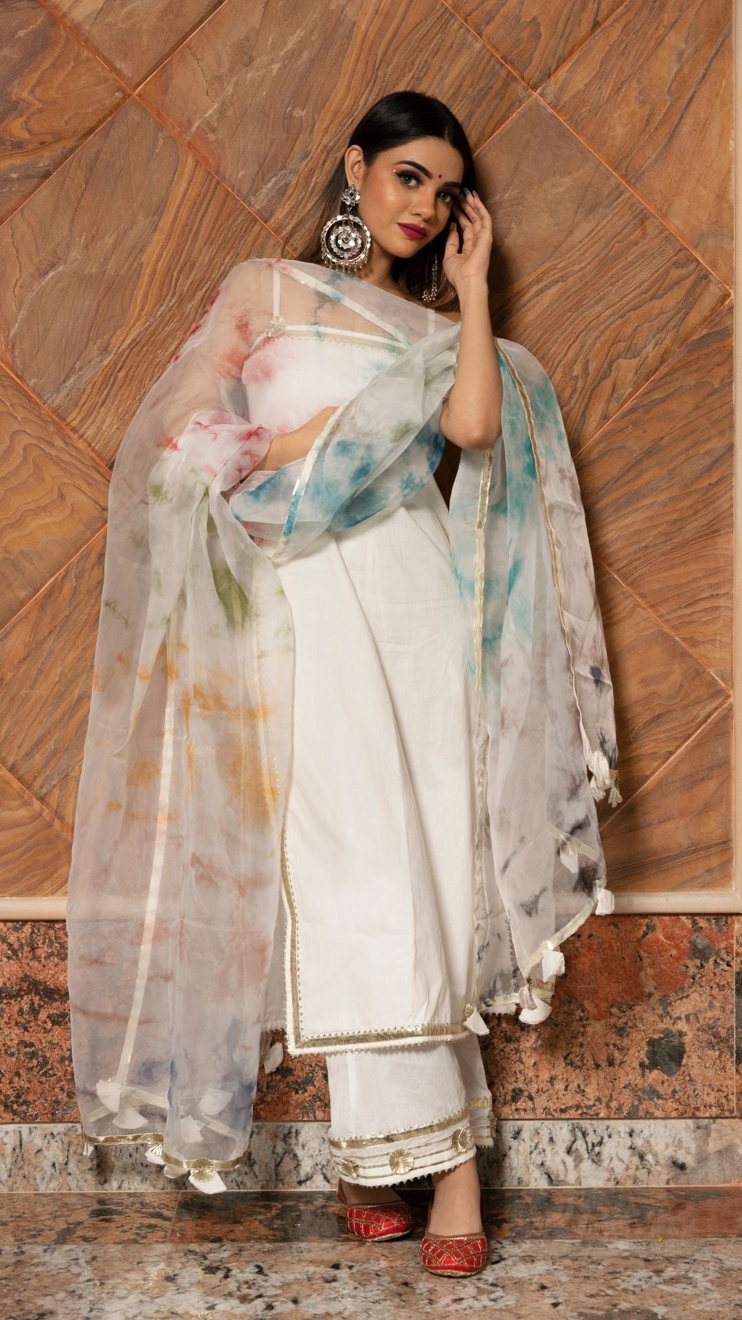 Women's Holi White Suit Set - Pomcha Jaipur
