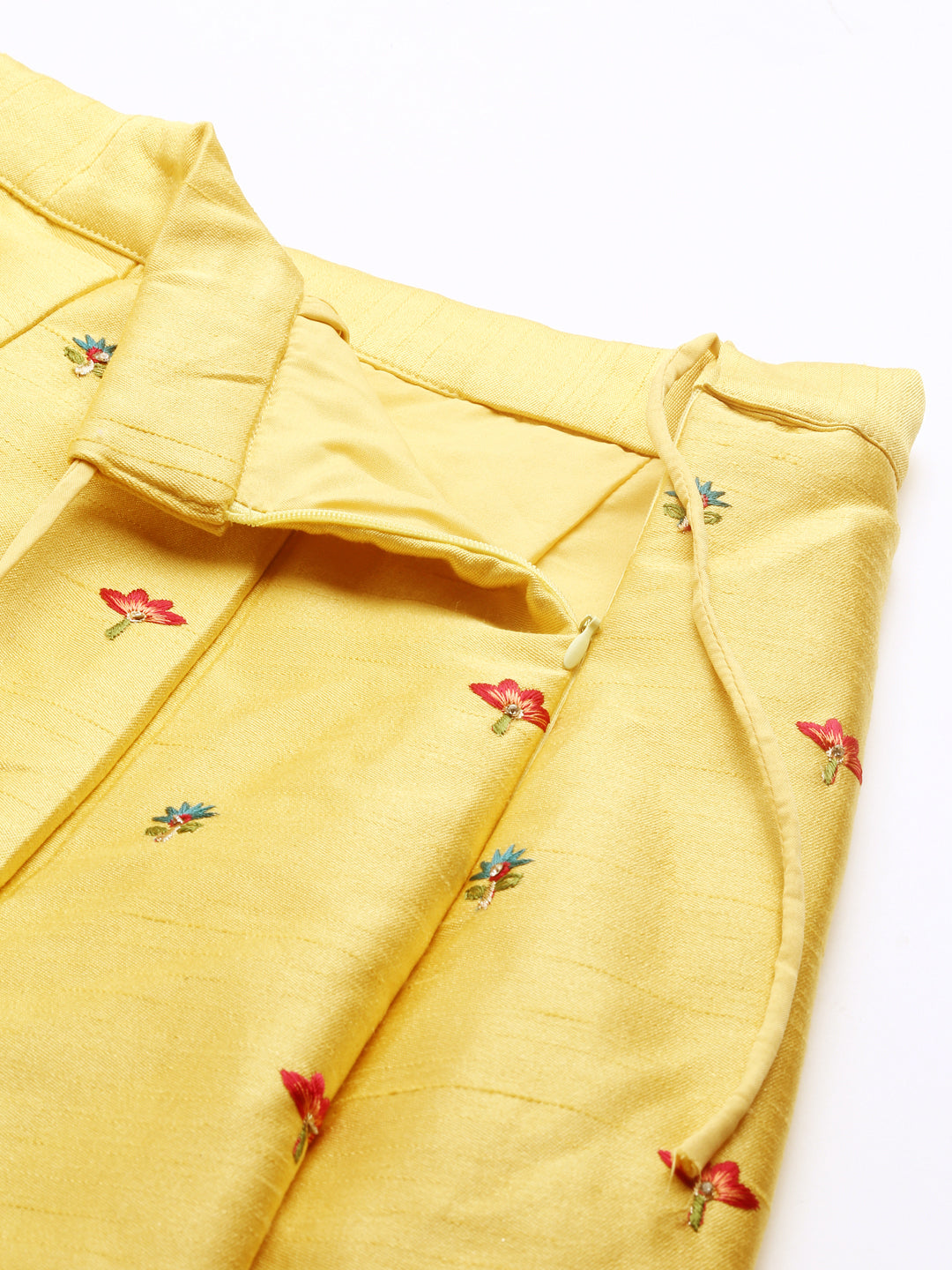 Women's Yellow Pure Silk Sequise Work Lehenga & Blouse With Dupatta - Royal Dwells